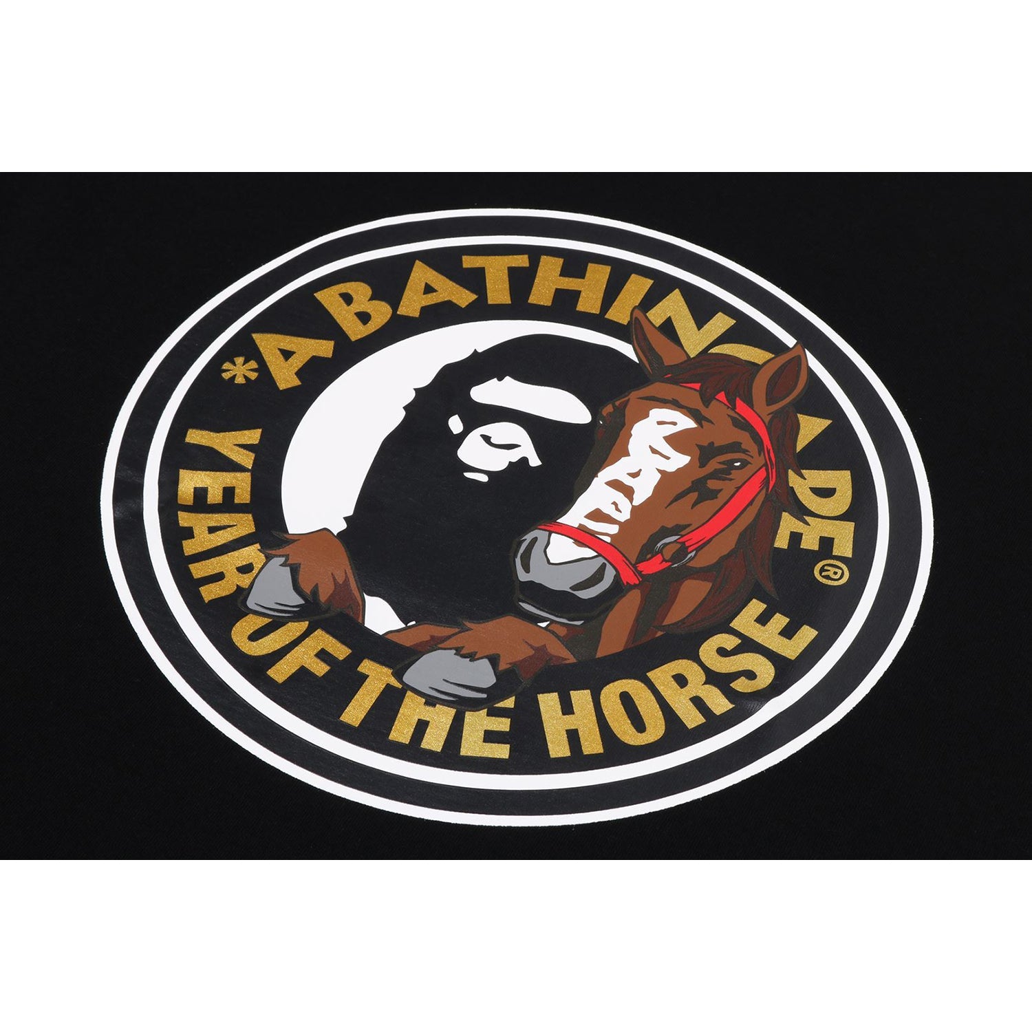 Year Of The Horse Tee Mens A bathing ape – Гарантія оригінальності – вид ззаду