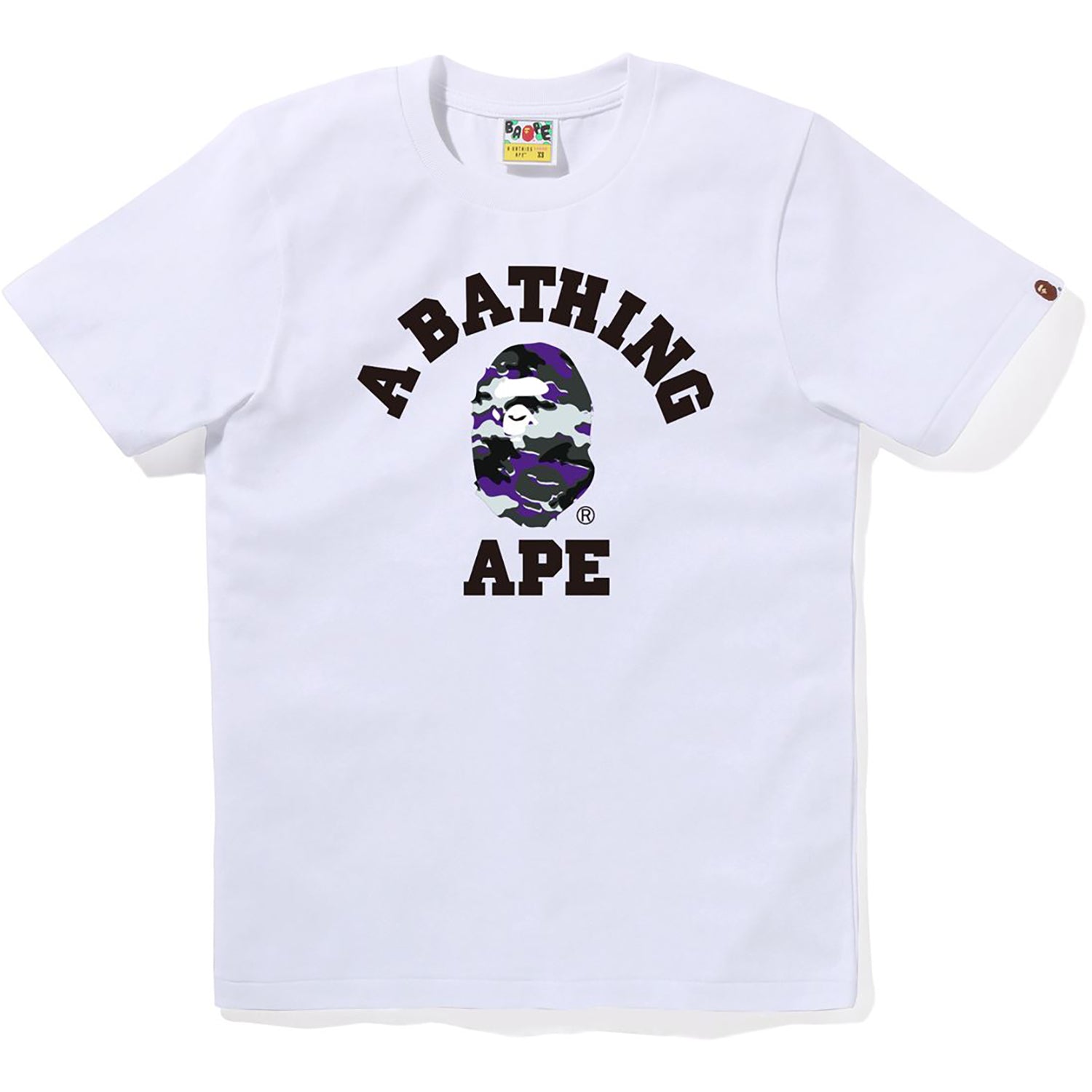 Glitch Woodland Camo College Tee Ladies A bathing ape оригінал – Купити в Україні – вид ззаду
