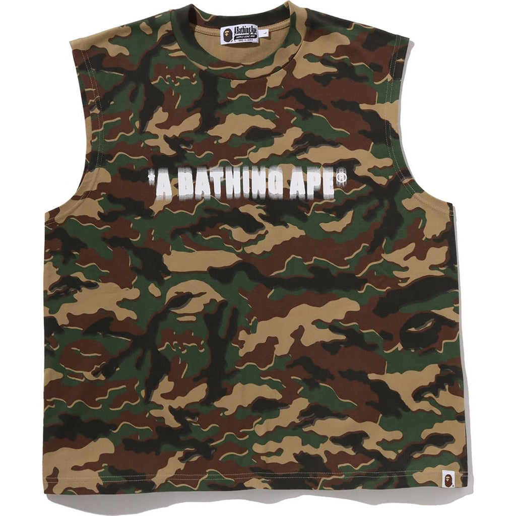 Glitch Woodland Camo Heavy Wash Bathing Ape Cropped Fit Tank Mens A bathing ape – Гарантія оригінальності – боковий вид