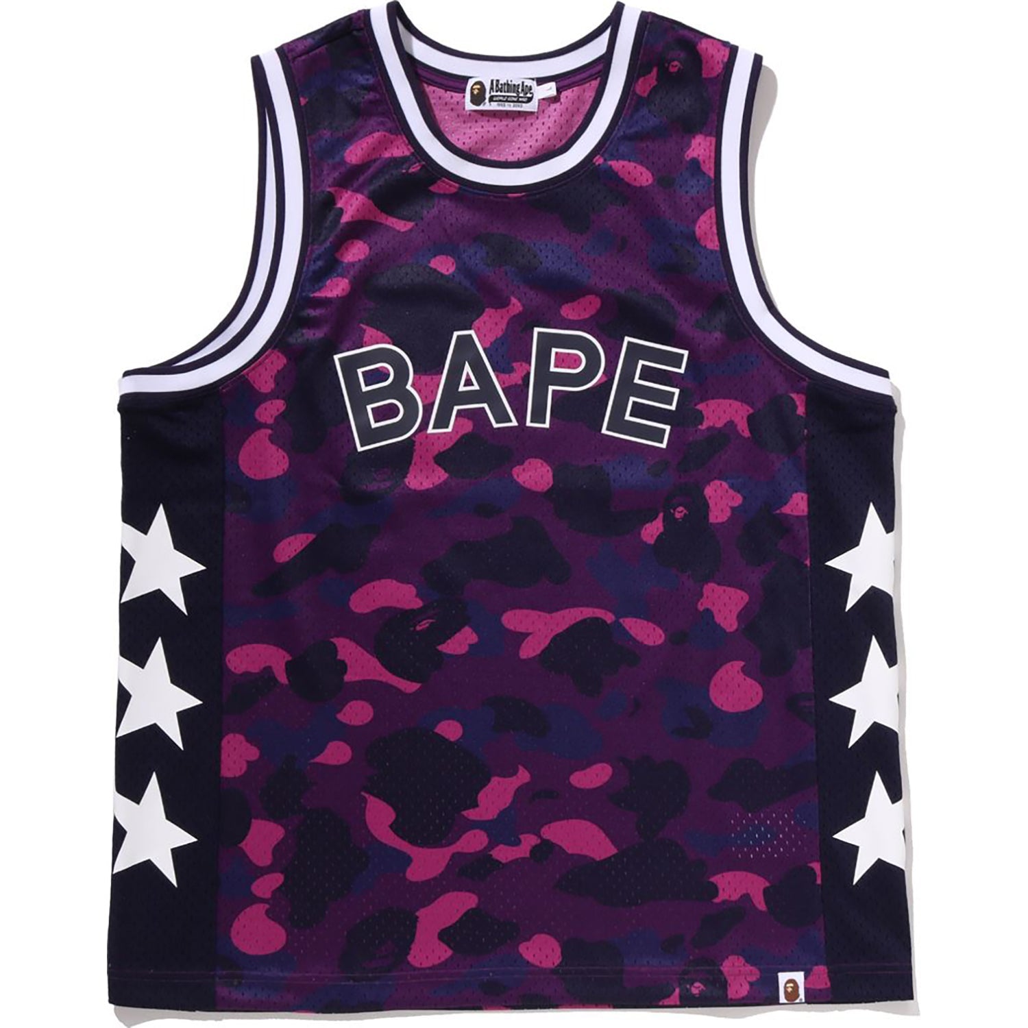 Color Camo Mesh Multi Logo Relaxed Fit Tank Top Mens A bathing ape – Гарантія оригінальності – боковий вид