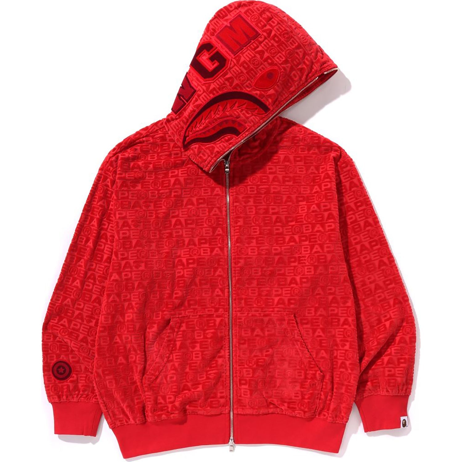 Оригінальна Lux Sport Pattern Shark Relaxed Fit Full Zip Hoodie Mens A bathing ape – боковий вид