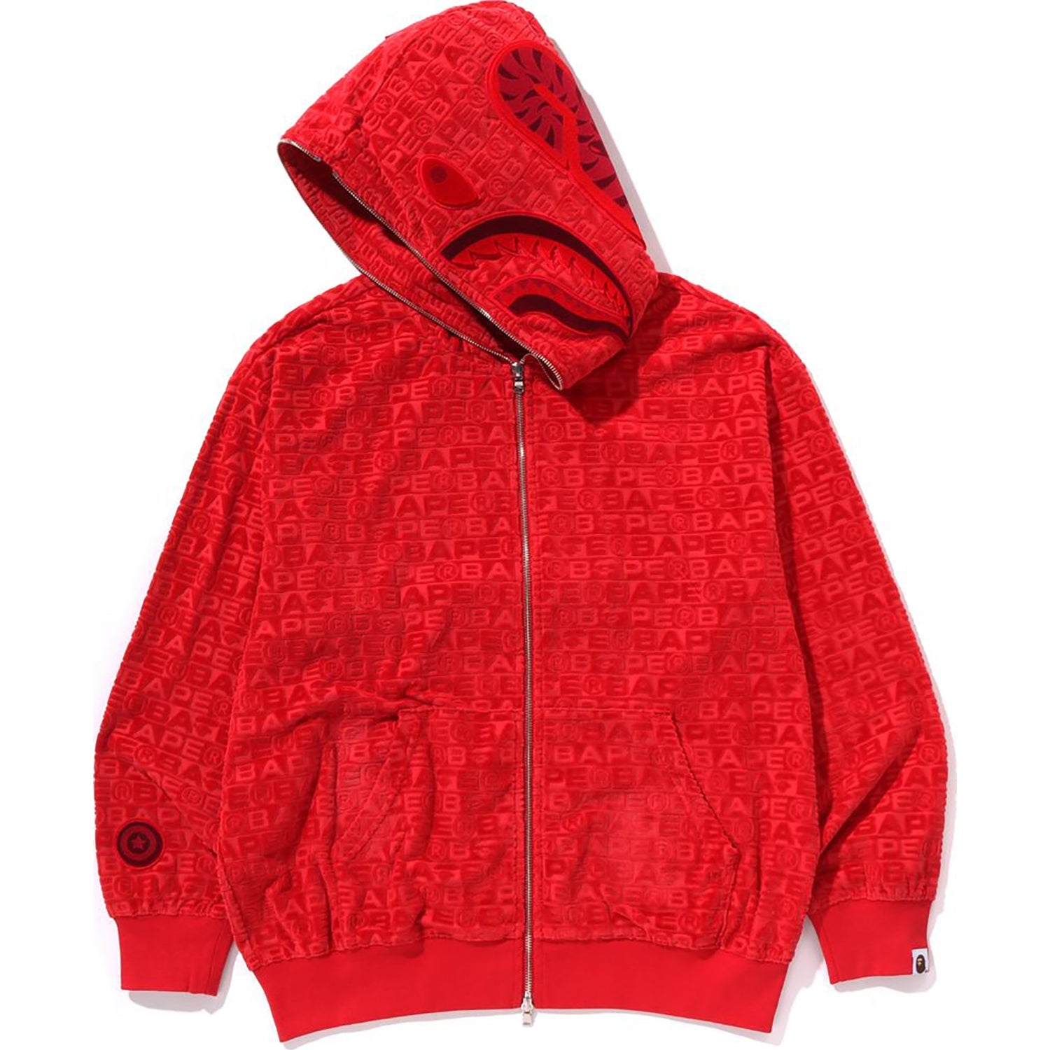 Оригінальна Lux Sport Pattern Shark Relaxed Fit Full Zip Hoodie Mens A bathing ape – вид ззаду