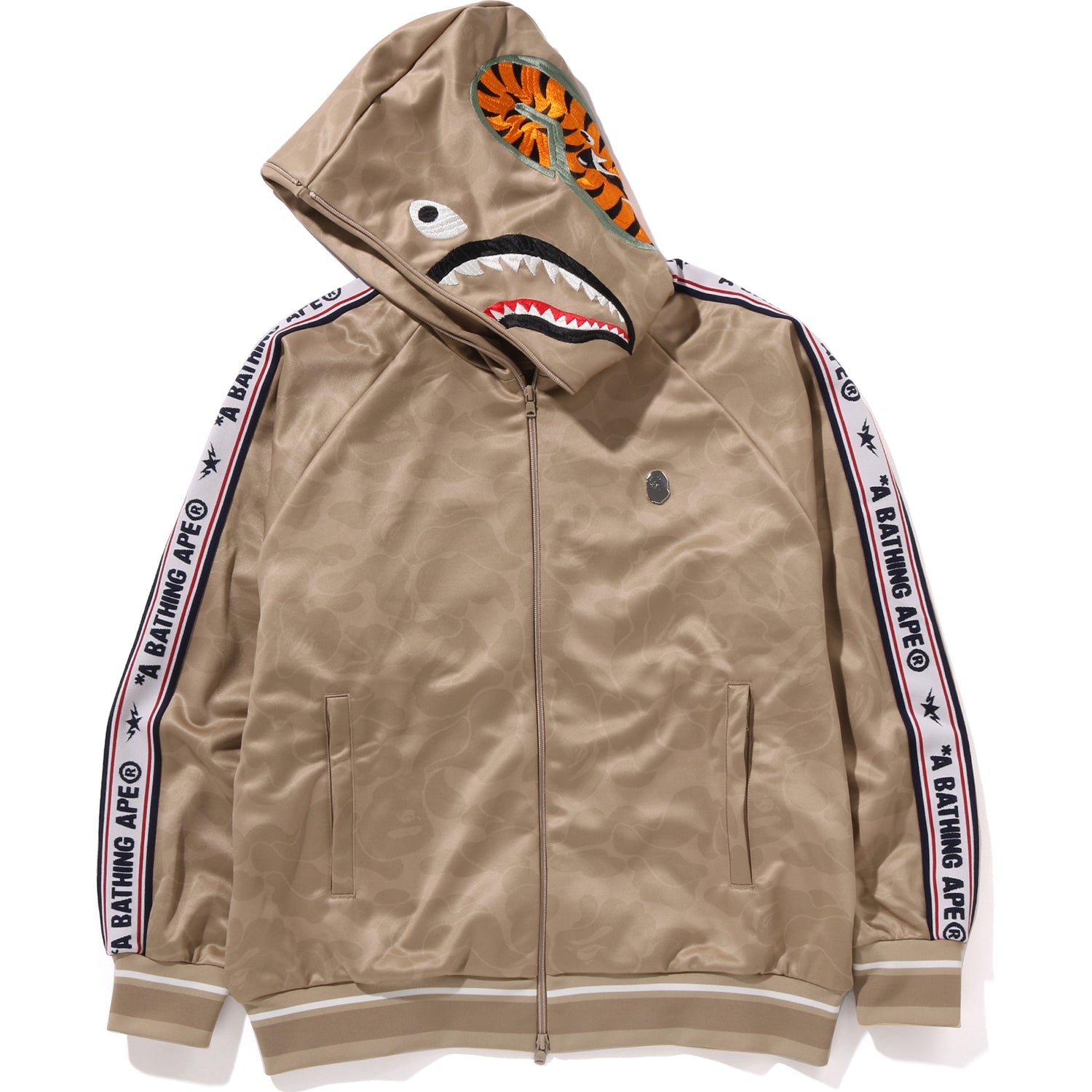 Оригінальна Mens Solid Camo Relaxed Fit Shark Full Zip Hoodie Jacket A bathing ape – вид ззаду