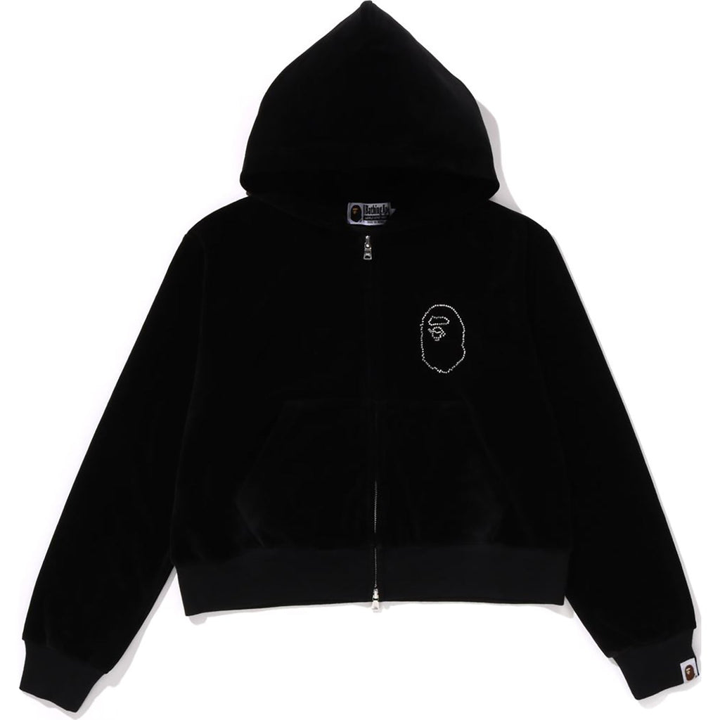 Crystal Stone Ape Head Velour Zip Hoodie Ladies A bathing ape – Гарантія оригінальності – боковий вид