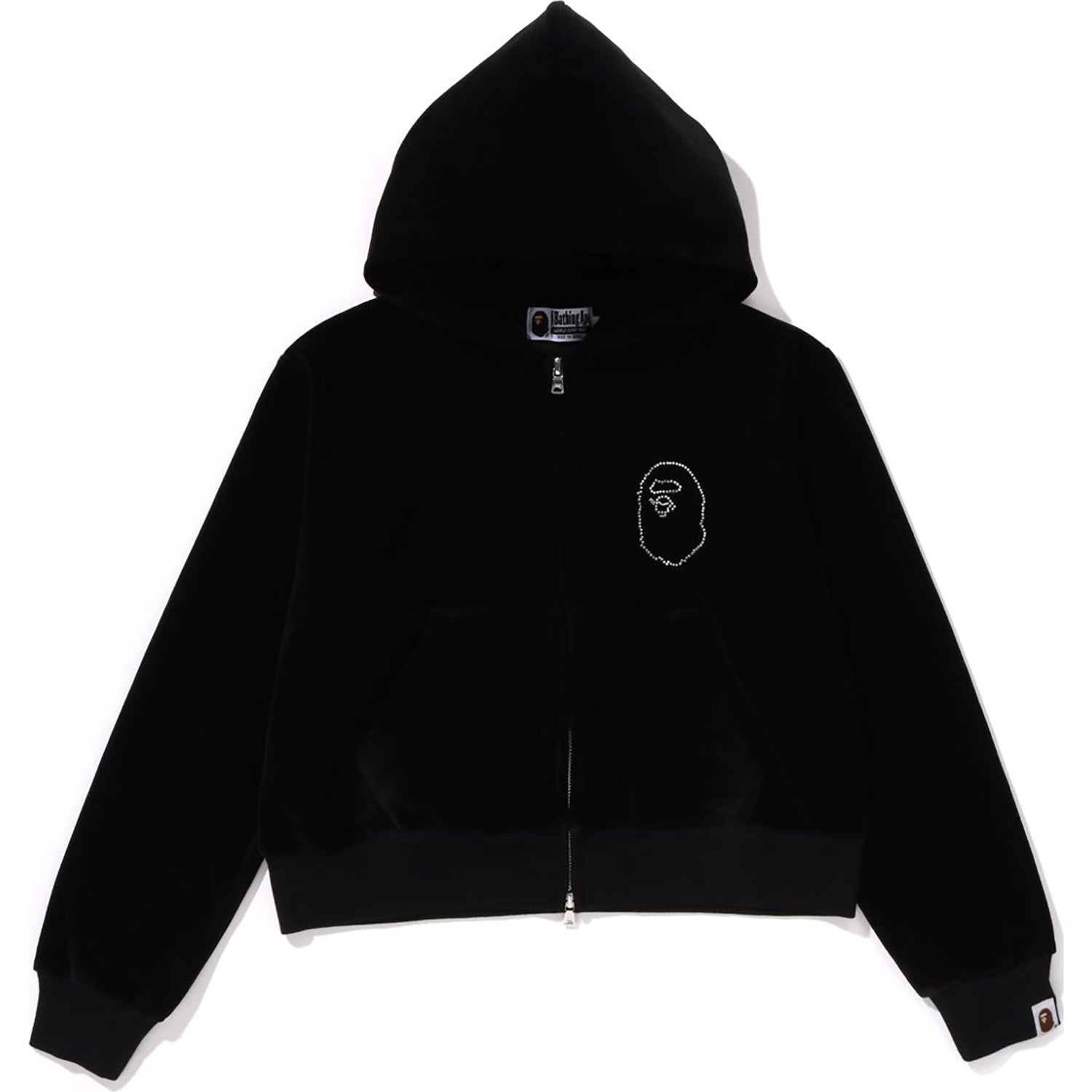 Crystal Stone Ape Head Velour Zip Hoodie Ladies A bathing ape – Гарантія оригінальності – боковий вид