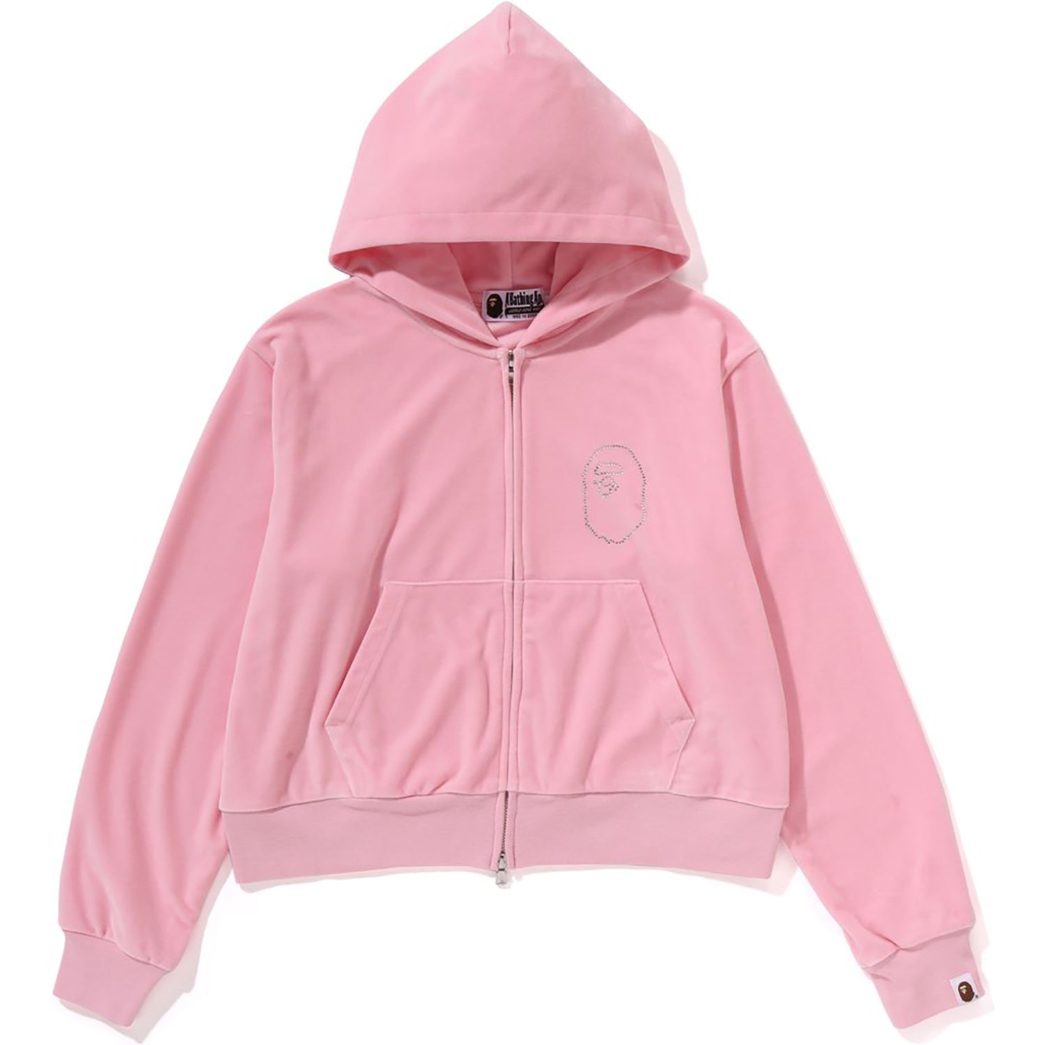 Crystal Stone Ape Head Velour Zip Hoodie Ladies A bathing ape – Гарантія оригінальності – збільшений вид