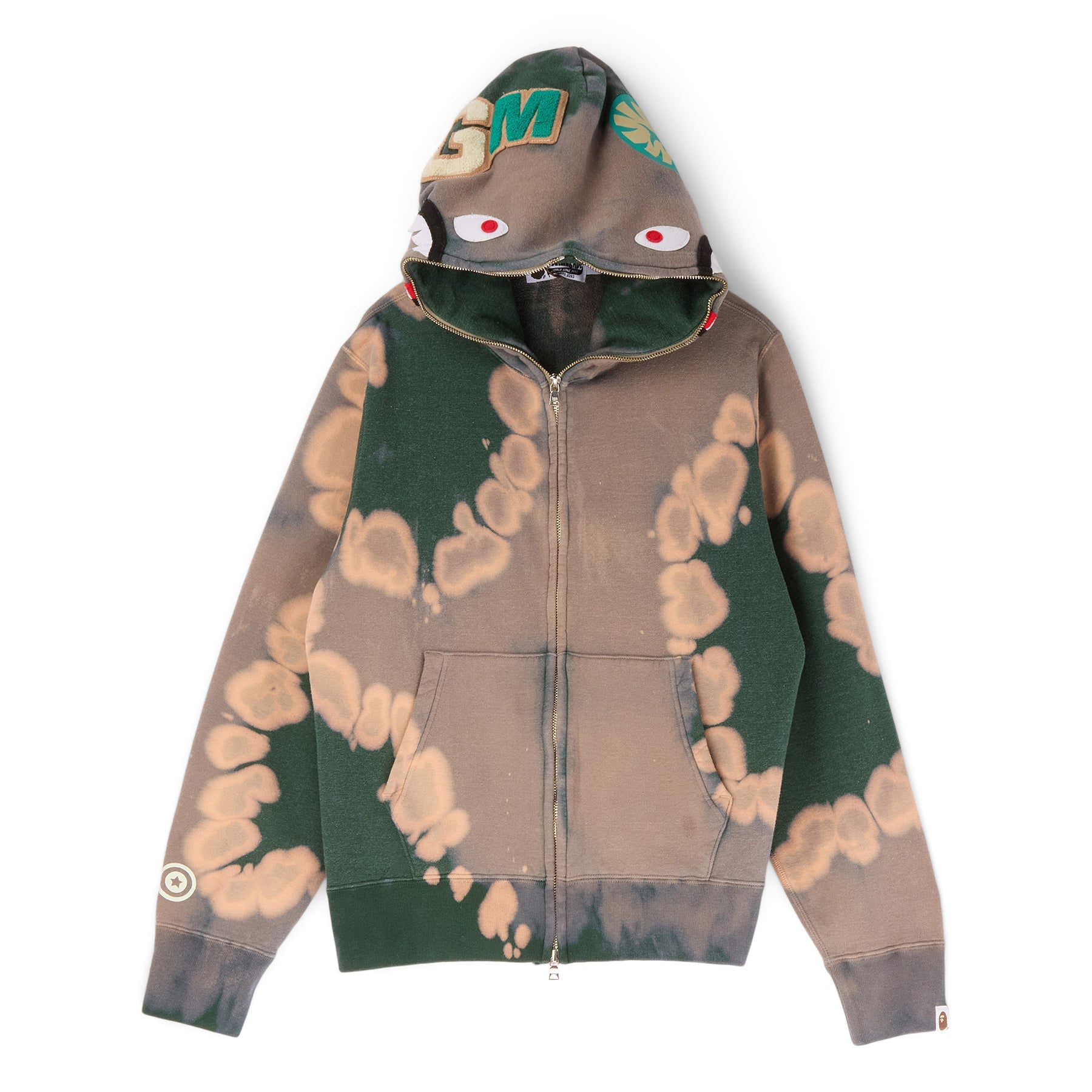 Оригінальна Hand Dye Shark Full Zip Hoodie A bathing ape – боковий вид