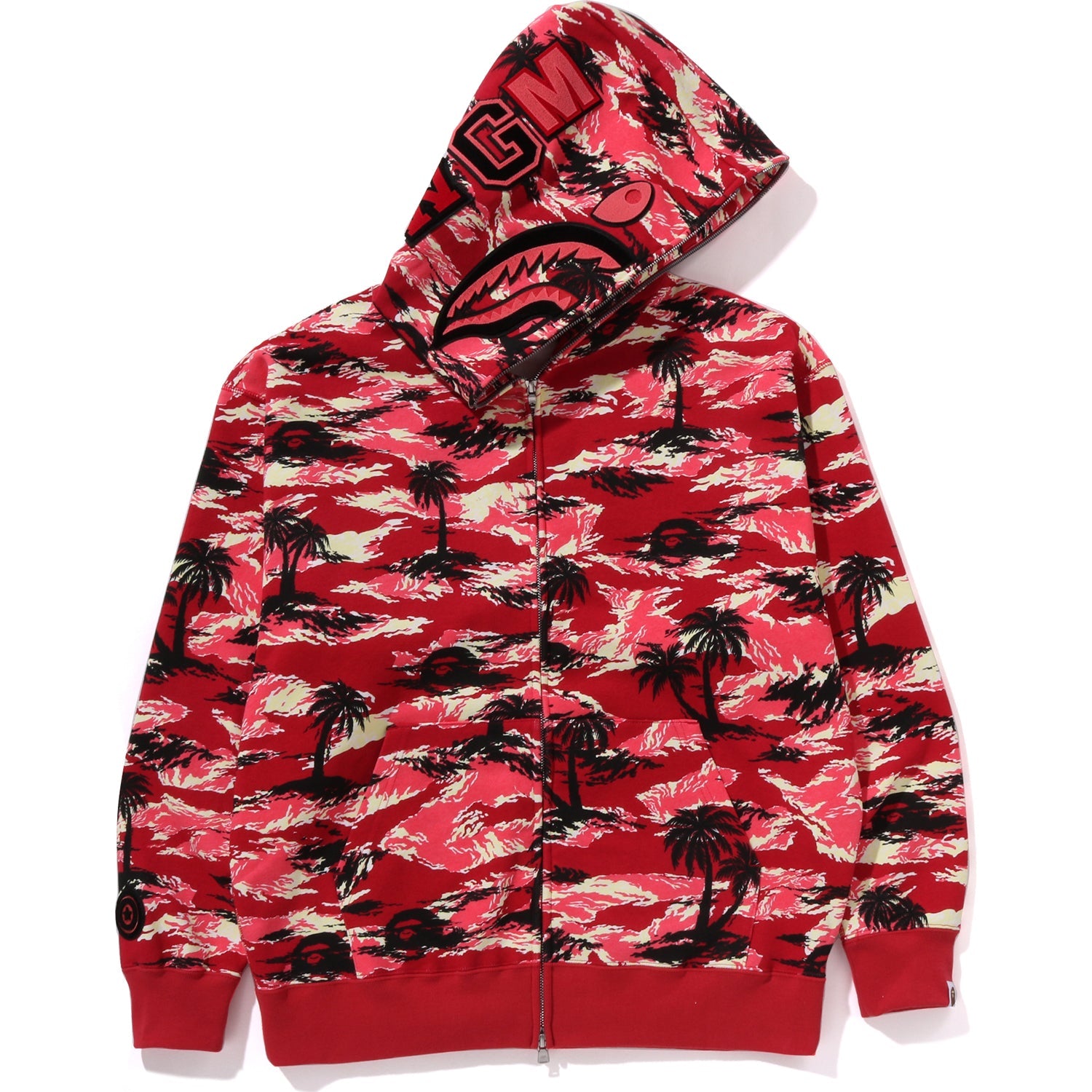 Palm Tree Camo Relaxed Fit Shark Full Zip Hoodie Mens A bathing ape – Гарантія оригінальності – боковий вид