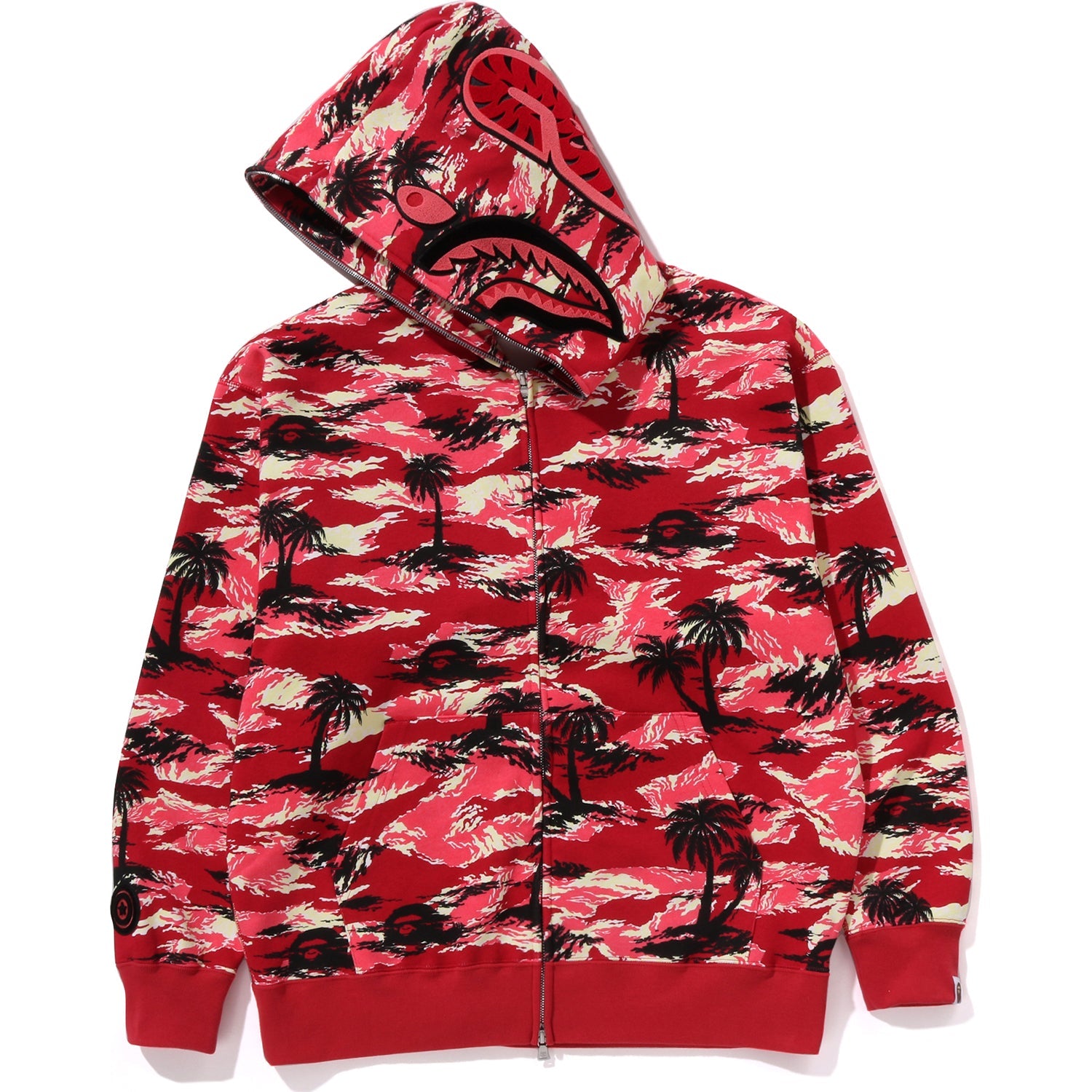 Palm Tree Camo Relaxed Fit Shark Full Zip Hoodie Mens A bathing ape – Гарантія оригінальності – вид ззаду