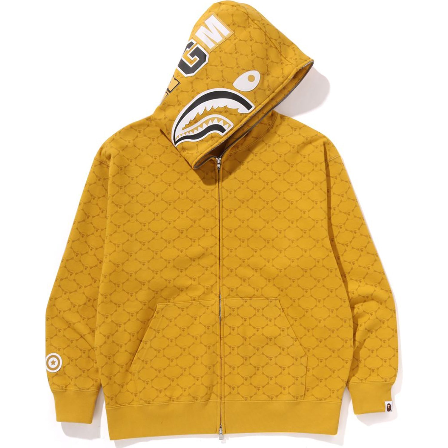 Оригінальна College Monogram Relaxed Fit Shark Full Zip Hoodie Mens A bathing ape – боковий вид