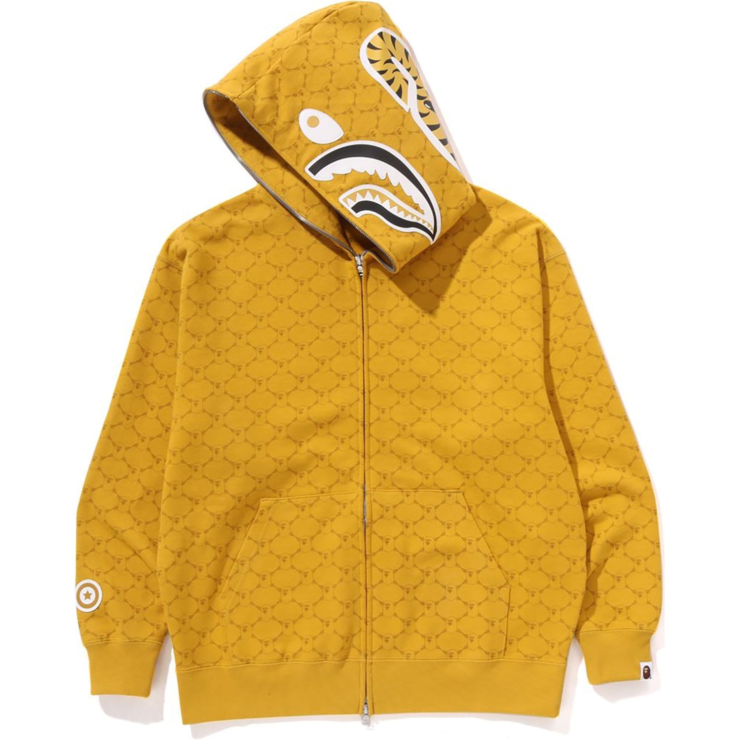 Оригінальна College Monogram Relaxed Fit Shark Full Zip Hoodie Mens A bathing ape – вид ззаду