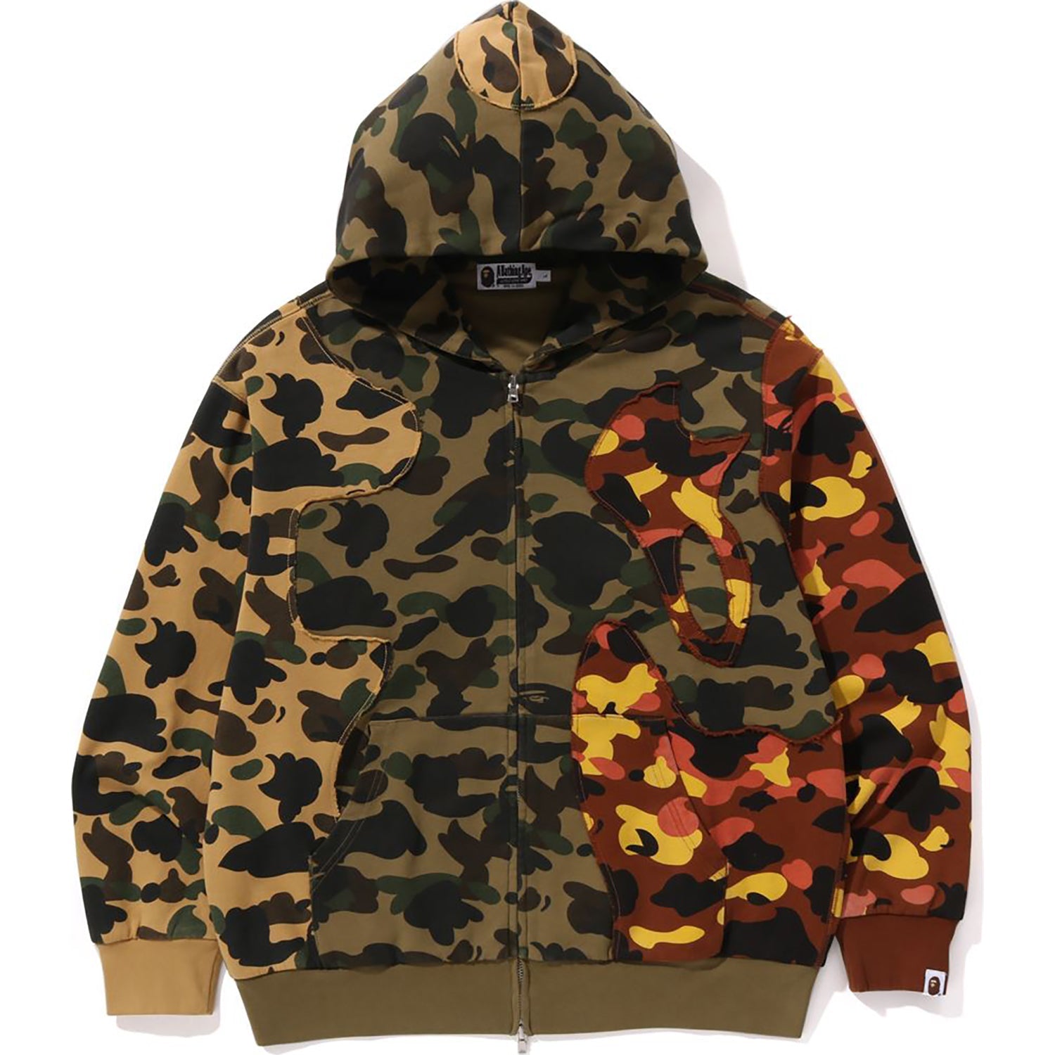 1st Camo Upcycled Relaxed Fit Full Zip Hoodie Mens A bathing ape – Гарантія оригінальності – боковий вид