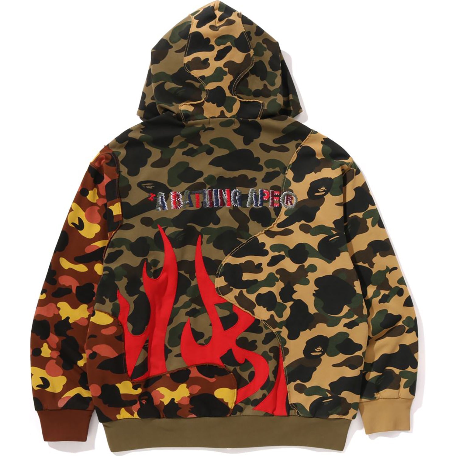 1st Camo Upcycled Relaxed Fit Full Zip Hoodie Mens A bathing ape – Гарантія оригінальності – вид ззаду