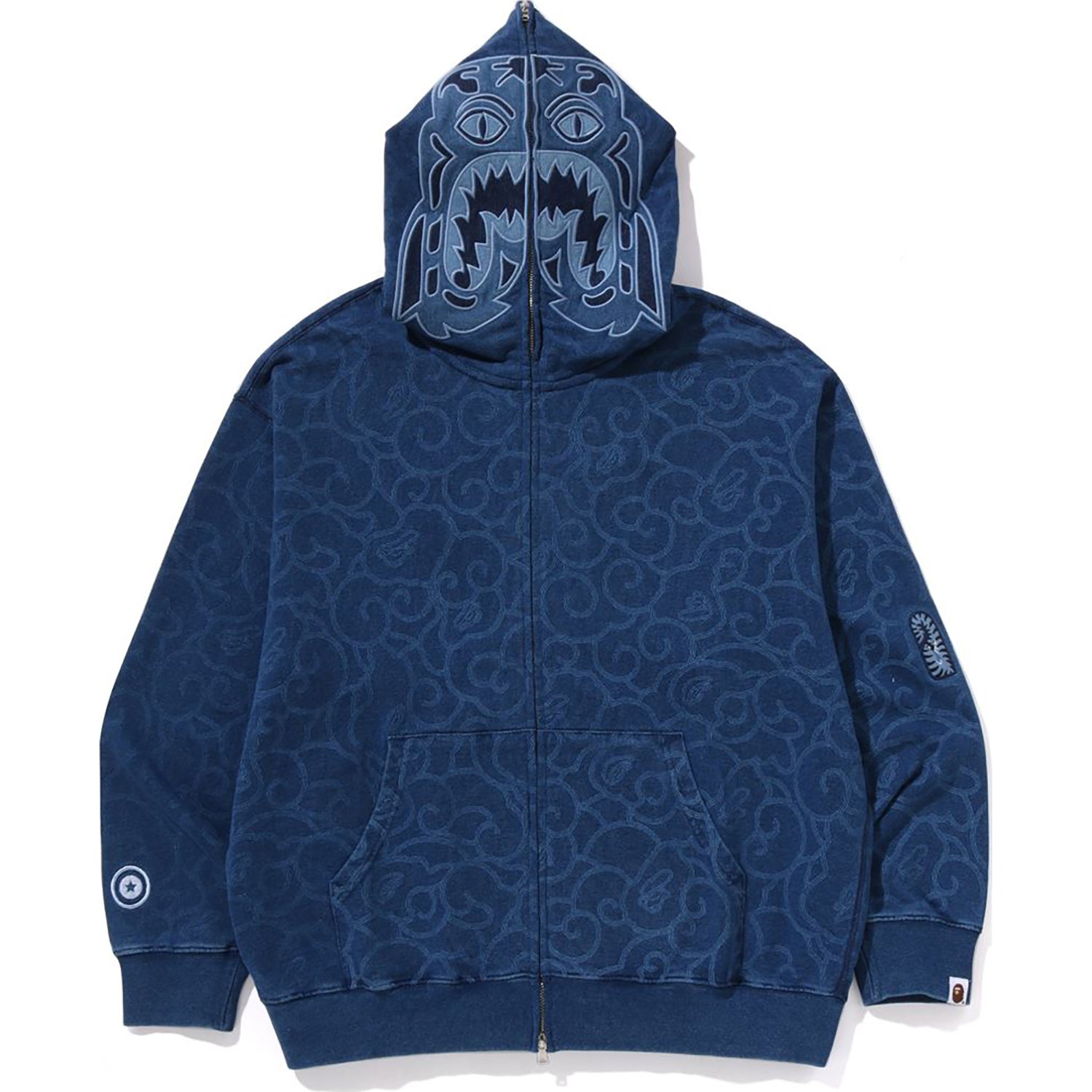Оригінальна Cloud Camo Tiger Upcycled Relaxed Fit Full Zip Hoodie Mens A bathing ape – боковий вид