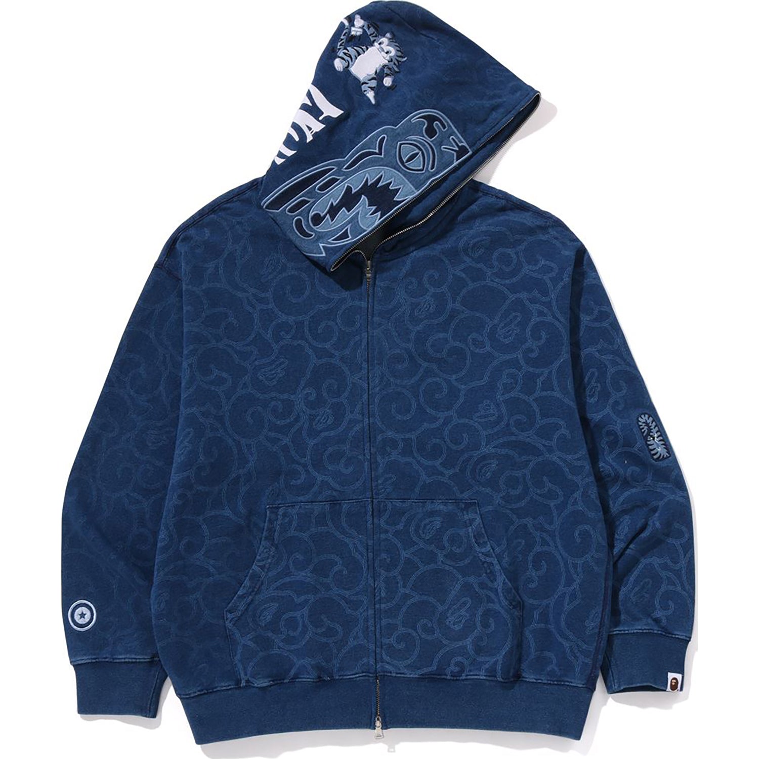Оригінальна Cloud Camo Tiger Upcycled Relaxed Fit Full Zip Hoodie Mens A bathing ape – вид ззаду