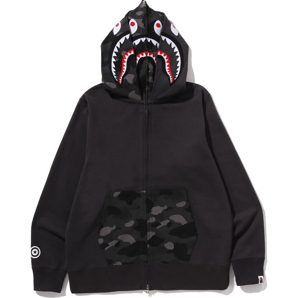 Color Camo Shark Full Zip Double Hoodie Mens A bathing ape – Гарантія оригінальності – боковий вид