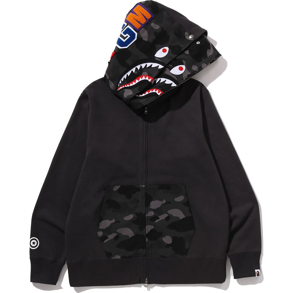Color Camo Shark Full Zip Double Hoodie Mens A bathing ape – Гарантія оригінальності – вид ззаду