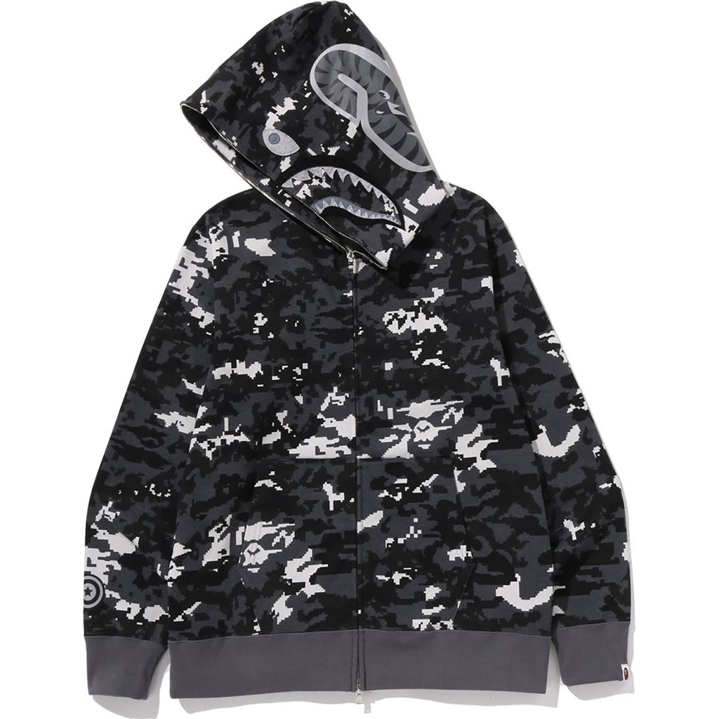 Multi Pixel Camo Shark Regular Fit Full Zip Hoodie Mens A bathing ape оригінал – Купити в Україні – вид ззаду