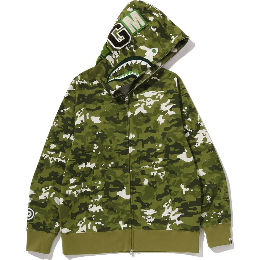 Multi Pixel Camo Shark Regular Fit Full Zip Hoodie Mens A bathing ape оригінал – Купити в Україні – збільшений вид