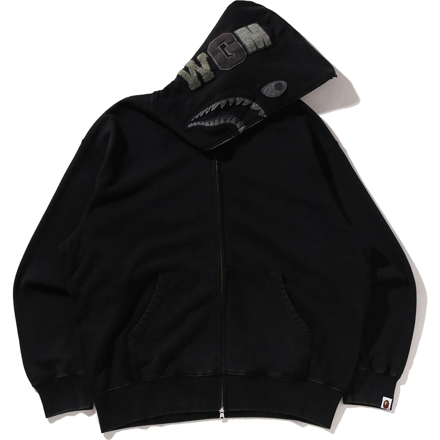Garment Dye Shark Relaxed Fit Full Zip Hoodie Mens A bathing ape оригінал – Купити в Україні – боковий вид