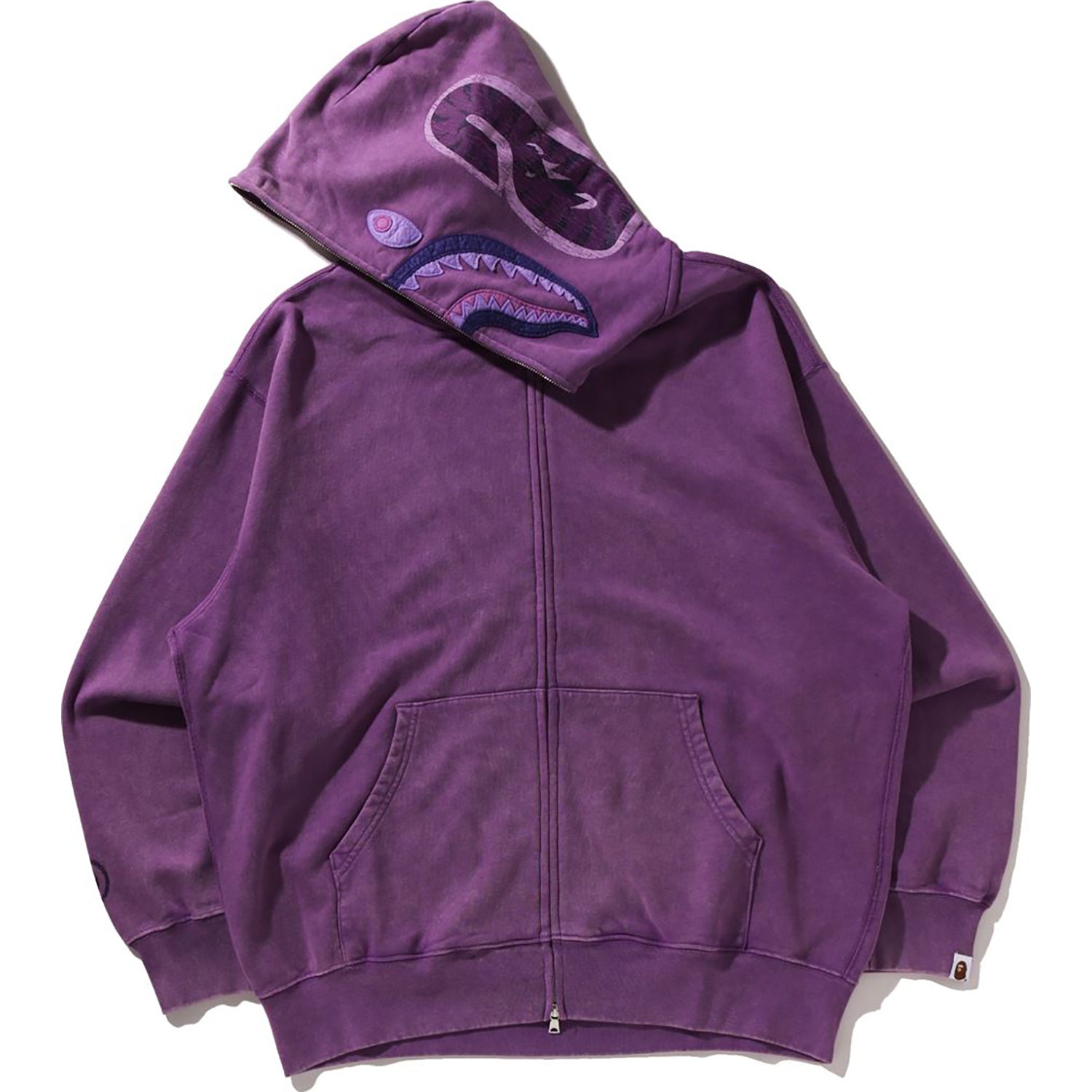 Garment Dye Shark Relaxed Fit Full Zip Hoodie Mens A bathing ape оригінал – Купити в Україні – збільшений вид
