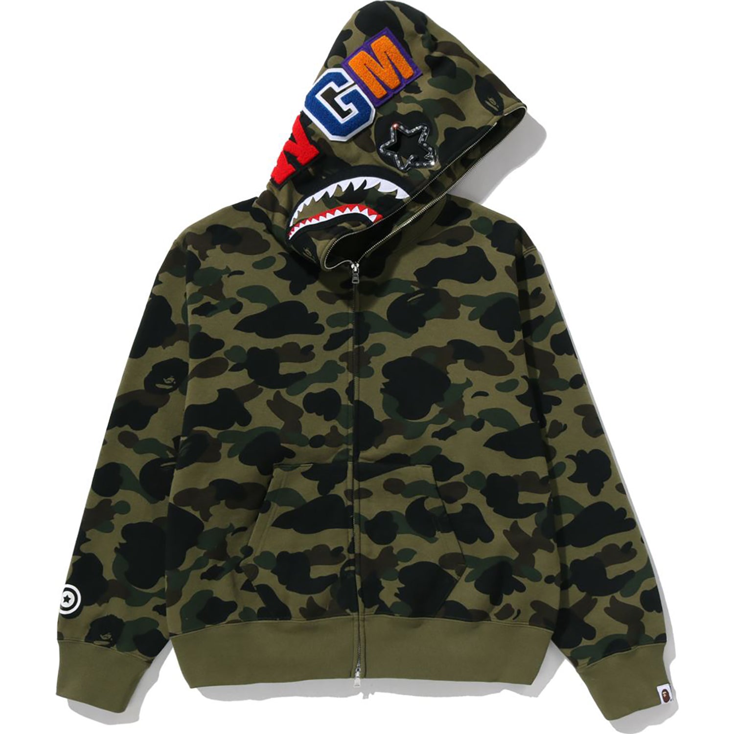 1st Camo Shark Full Zip Hoodie Ladies A bathing ape оригінал – Купити в Україні – боковий вид