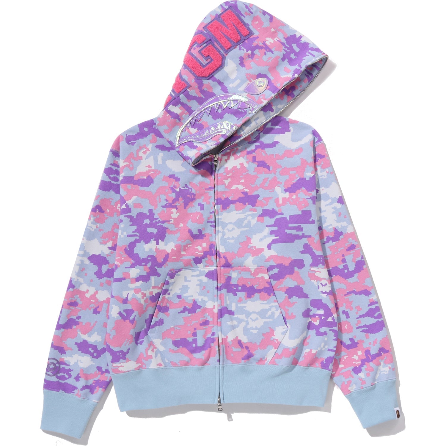 Multi Pixel Camo Shark Full Zip Hoodie Ladies A bathing ape оригінал – Купити в Україні – боковий вид