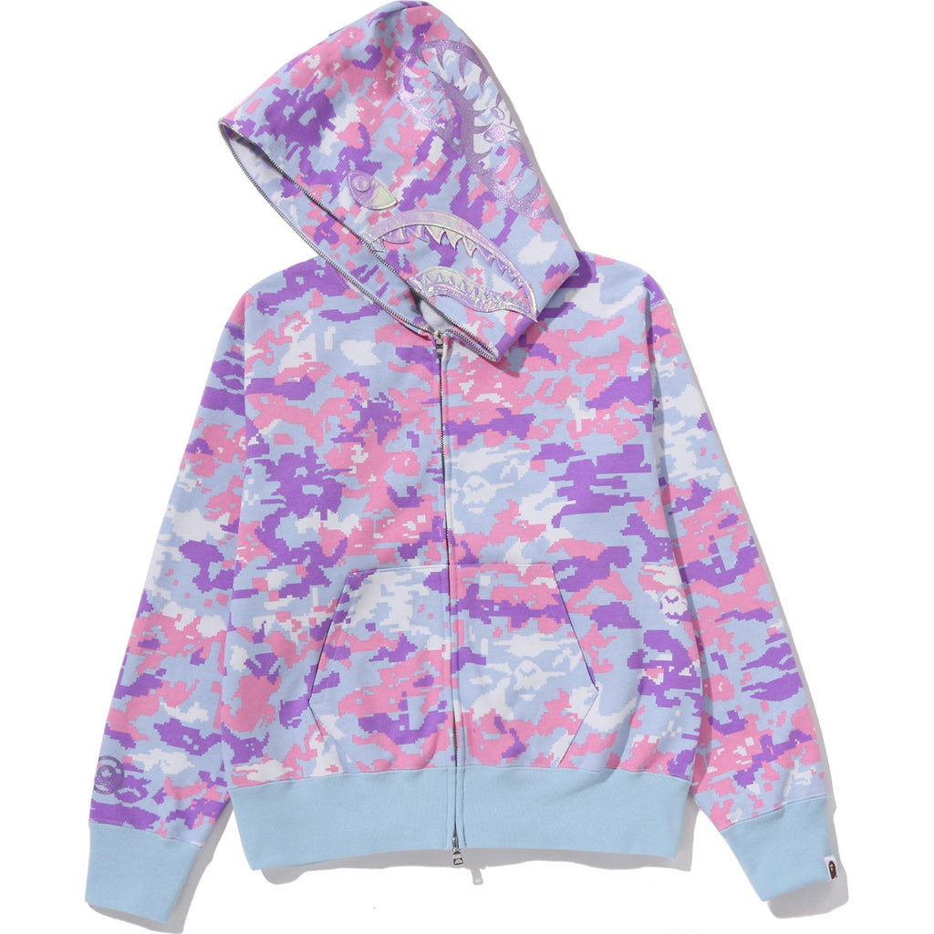 Multi Pixel Camo Shark Full Zip Hoodie Ladies A bathing ape оригінал – Купити в Україні – вид ззаду