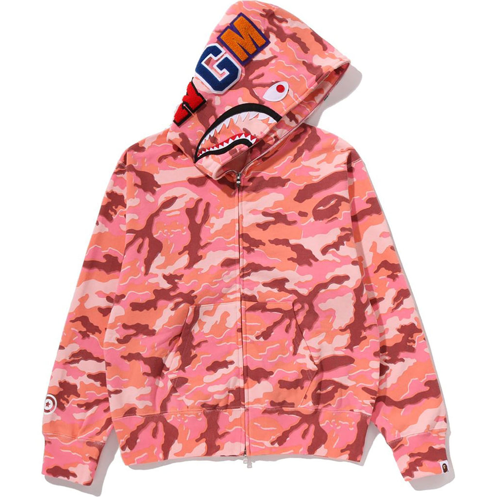 Glitch Woodland Camo Shark Full Zip Hoodie Ladies A bathing ape оригінал – Купити в Україні – боковий вид