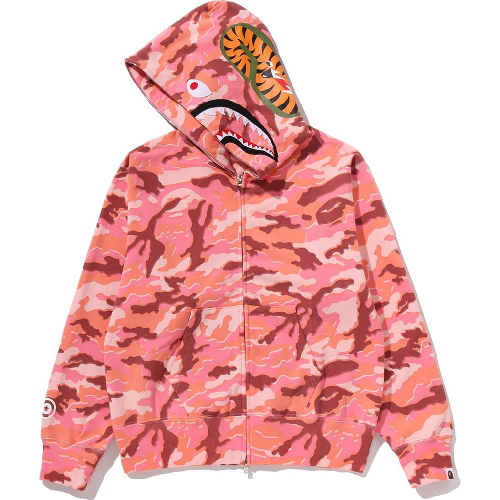 Glitch Woodland Camo Shark Full Zip Hoodie Ladies A bathing ape оригінал – Купити в Україні – вид ззаду