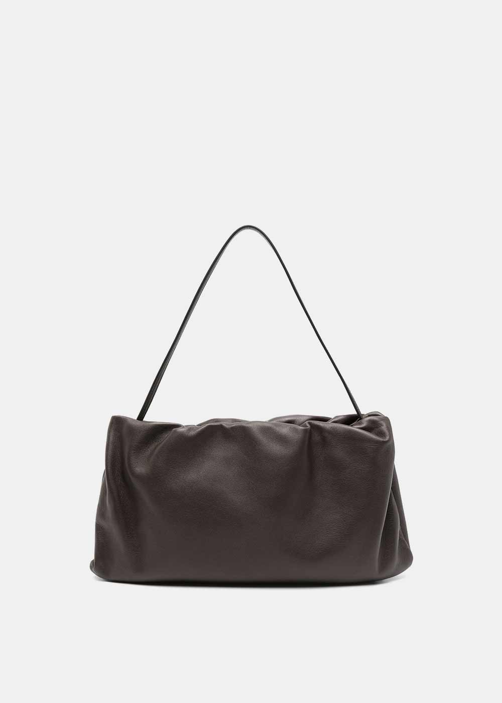 Dark Khaki XL Bourse Bag The row – Гарантія оригінальності – боковий вид