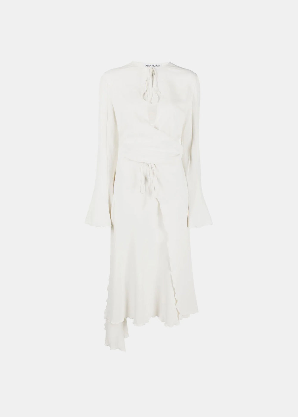 Оригінальна White Asymmetric Wrap Dress Acne studios – боковий вид