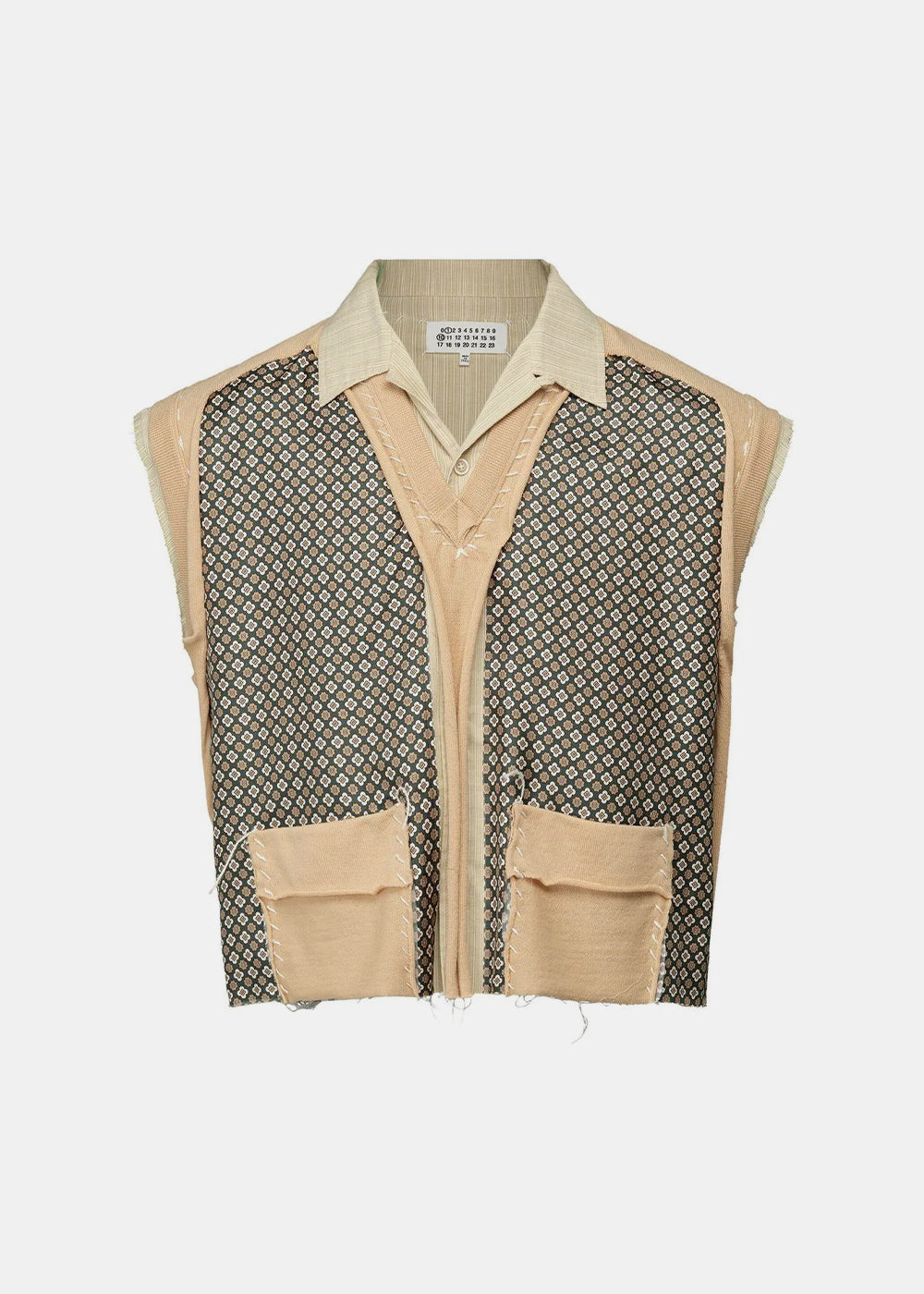 Yellow Geometric-Print Panelled Vest Maison margiela – Гарантія оригінальності – боковий вид