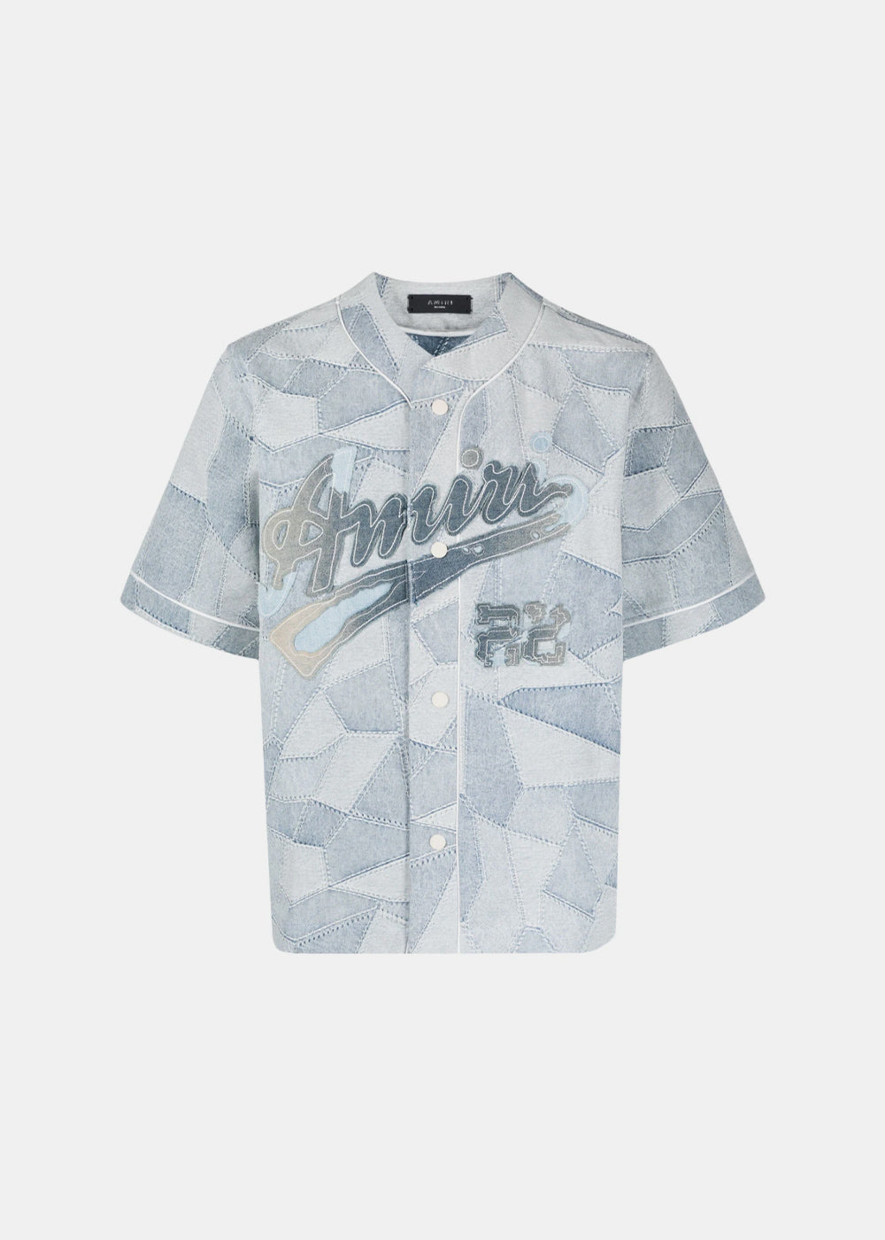 Blue Patchwork Baseball Shirt Amiri оригінал – Купити в Україні – боковий вид