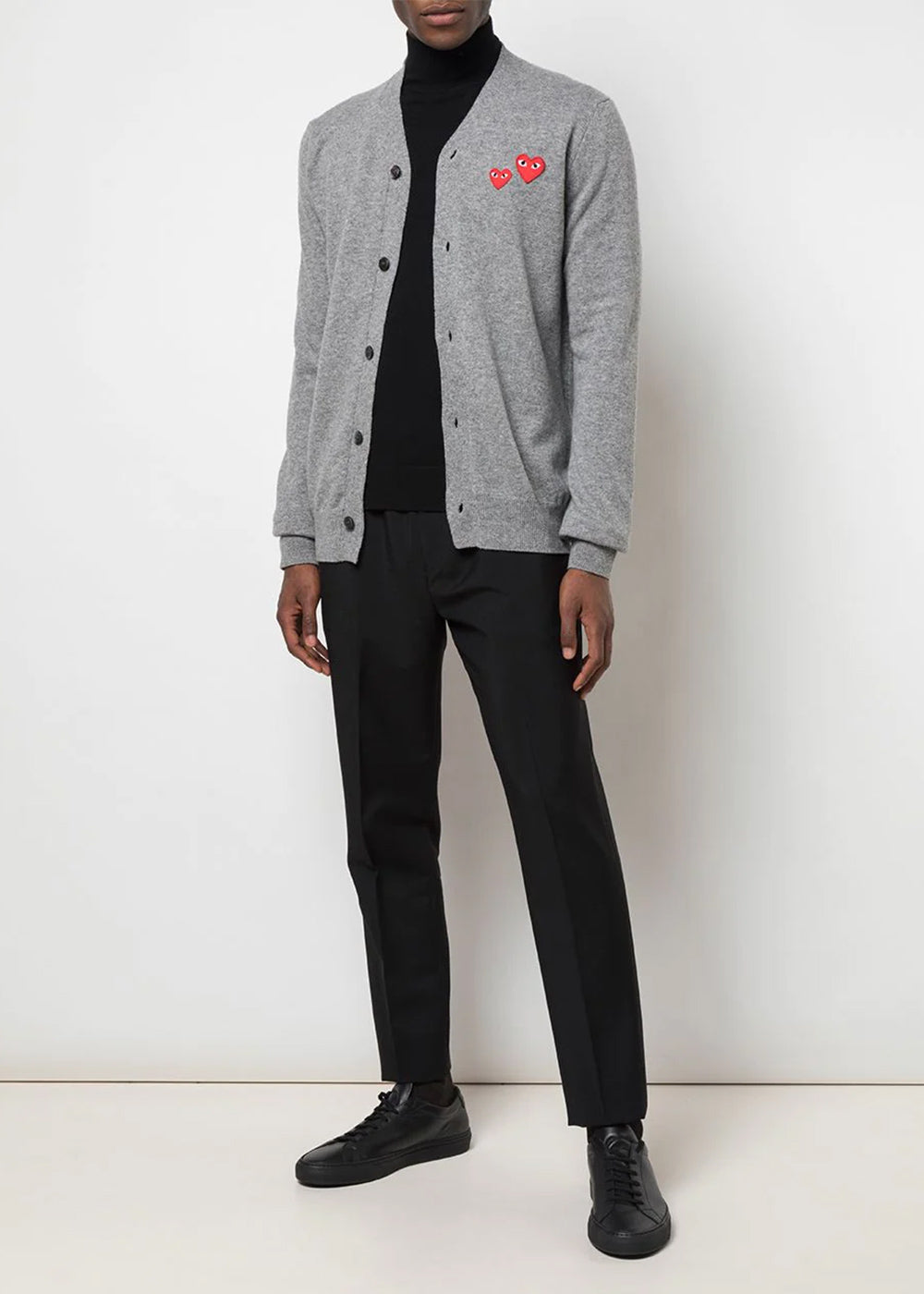 Grey & Red Heart Patch Cardigan Comme des garcons оригінал – Купити в Україні – збільшений вид