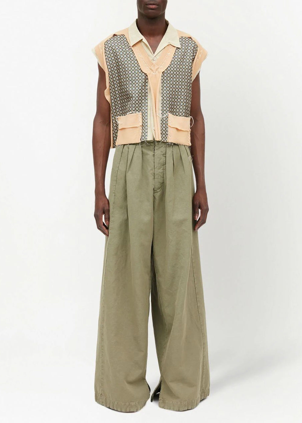 Yellow Geometric-Print Panelled Vest Maison margiela – Гарантія оригінальності – вид ззаду