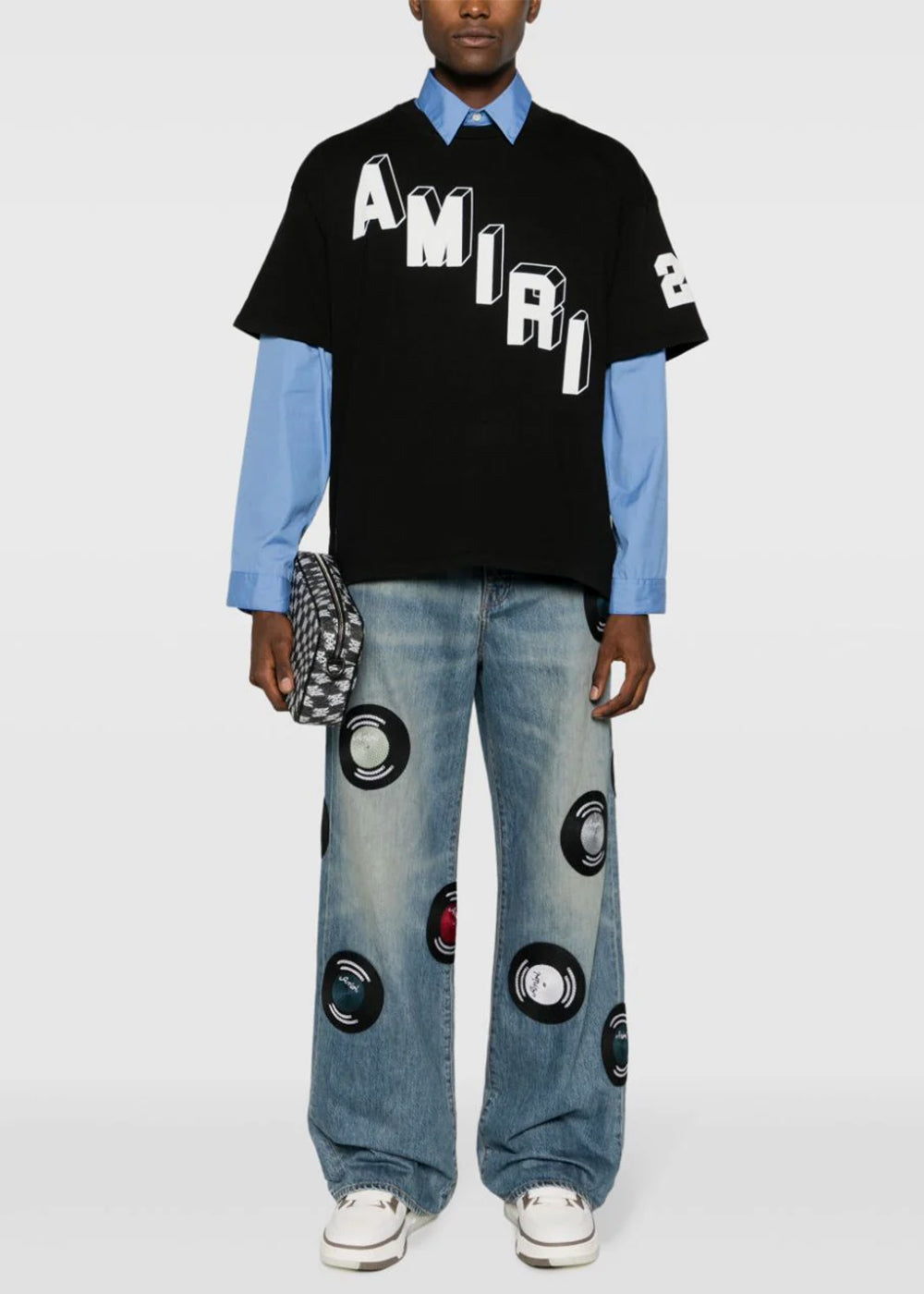 Black Flocked Hockey Skater T-Shirt Amiri оригінал – Купити в Україні – вид ззаду