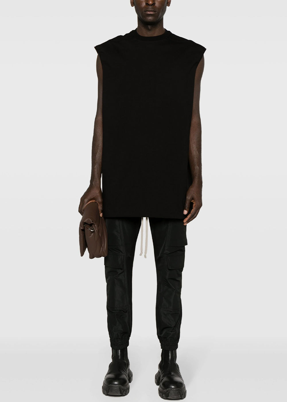 Black Sleeveless Cotton T-Shirt Rick owens оригінал – Купити в Україні – вид ззаду