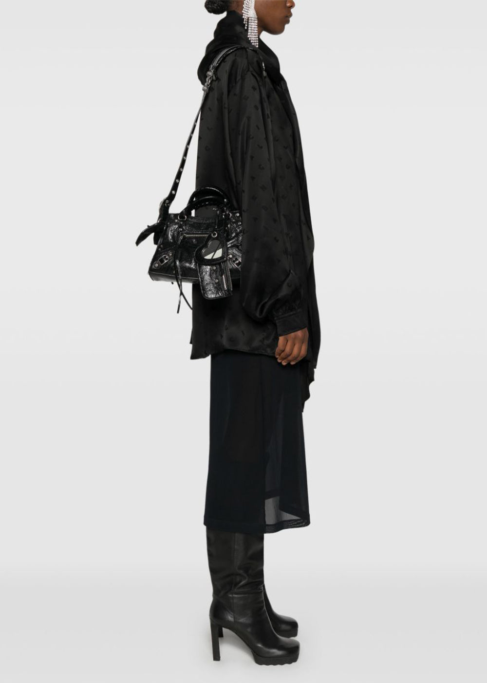 Black Neo Cagole Xs Tote Bag Balenciaga оригінал – Купити в Україні – вид ззаду