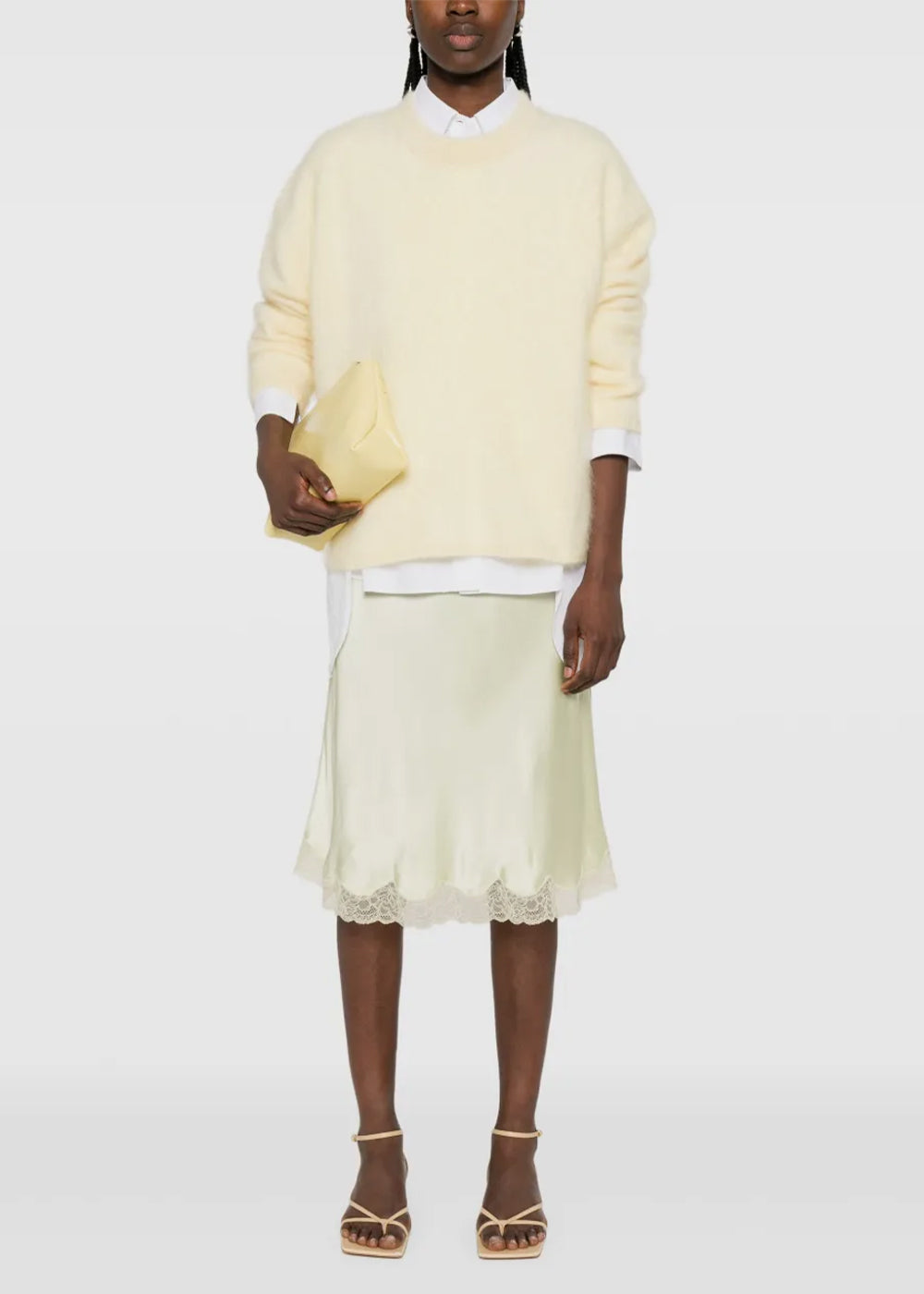 Pale Grass Irene MIDI Skirt The row оригінал – Купити в Україні – вид ззаду