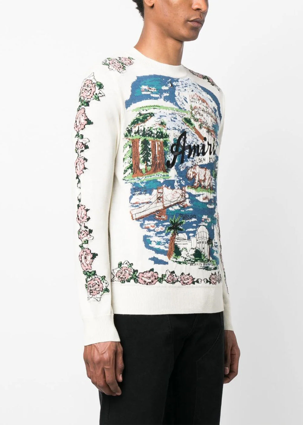 Ss23mkl005-368 Aloha Landscape Jacquard Crew Amiri оригінал – Купити в Україні – вид ззаду
