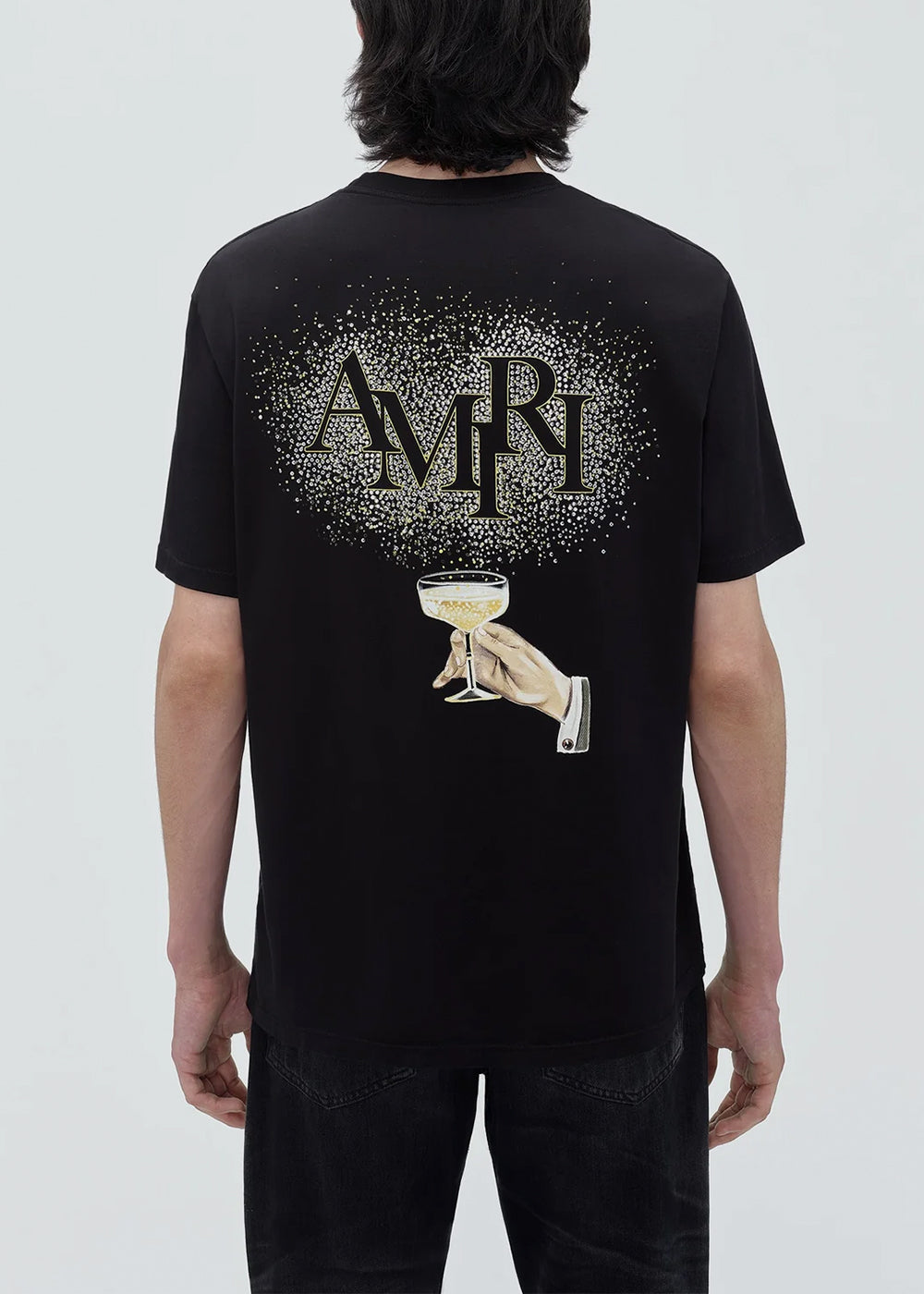 Black Crystal Champagne T-Shirt Amiri – Гарантія оригінальності – детальний вид