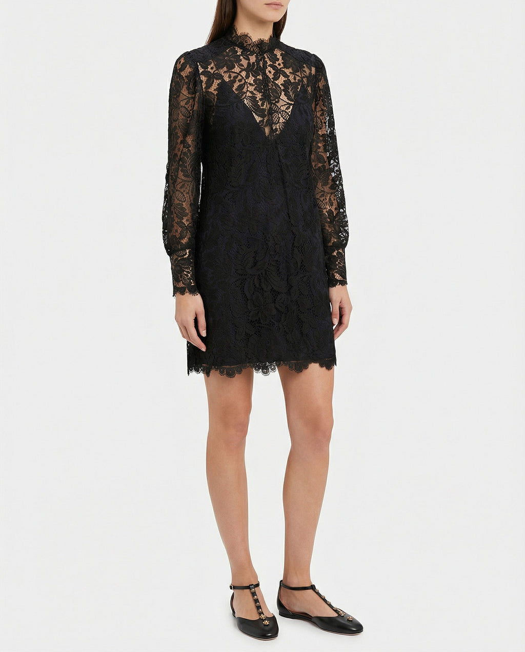 Floral Cotton-Blend Lace Mini Dress Chloe – Гарантія оригінальності – вид ззаду