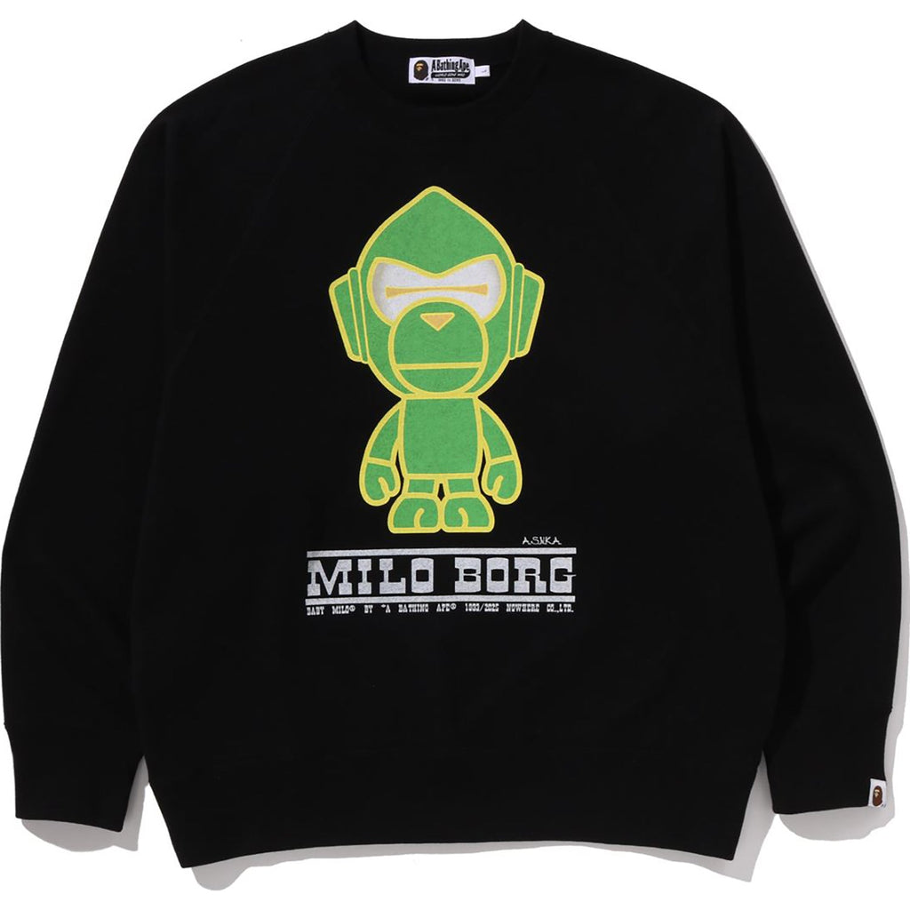 Milo Borg Relaxed Fit Crewneck Sweatshirt Mens A bathing ape оригінал – Купити в Україні – боковий вид