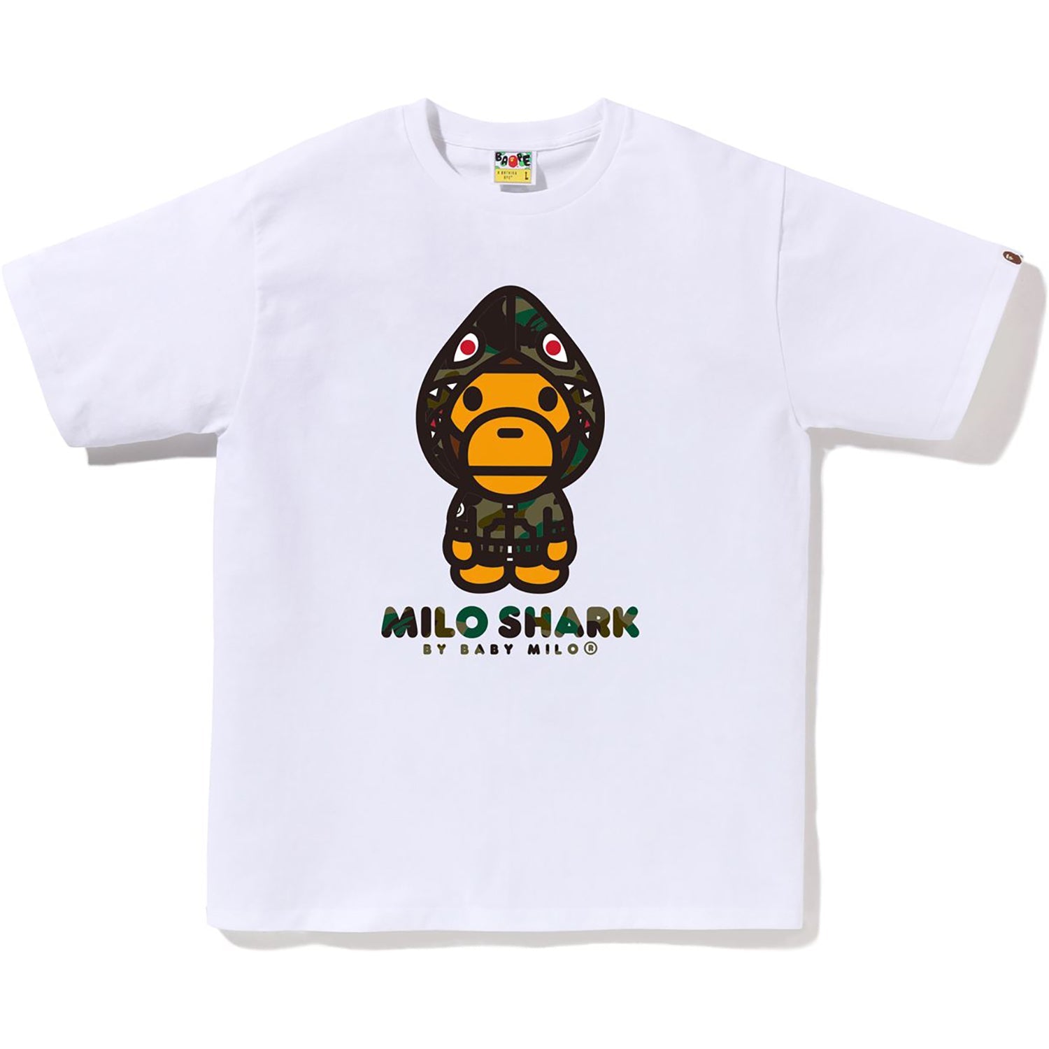 1st Camo Milo Shark Fzh Tee Mens A bathing ape – Гарантія оригінальності – детальний вид