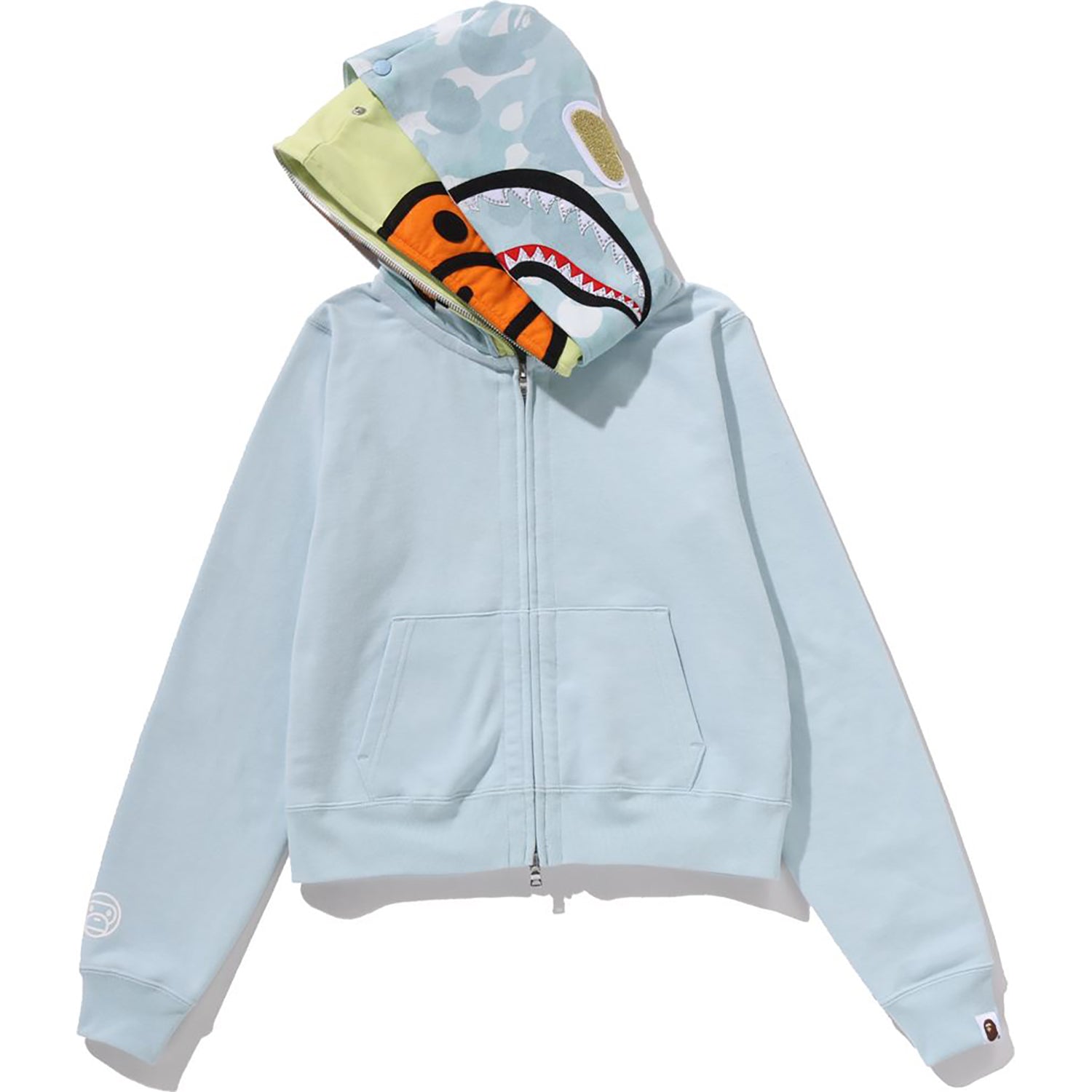 Оригінальна Milo Shark Cropped Full Zip Double Hoodie Ladies A bathing ape – детальний вид