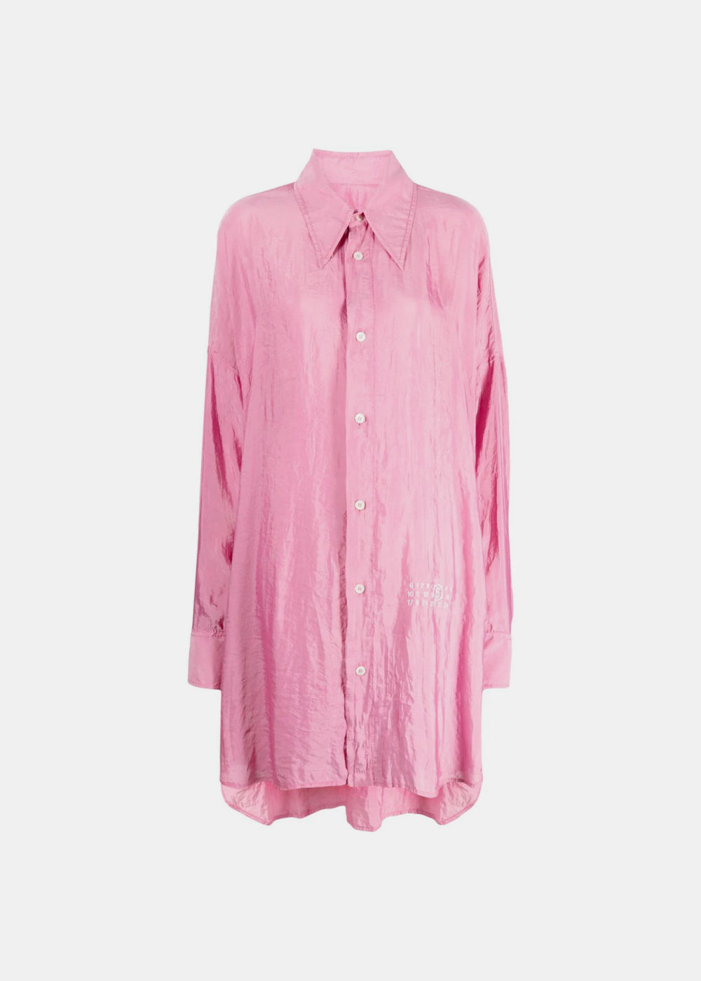 Оригінальна Pink Logo-Print Long Shirt Maison margiela – боковий вид