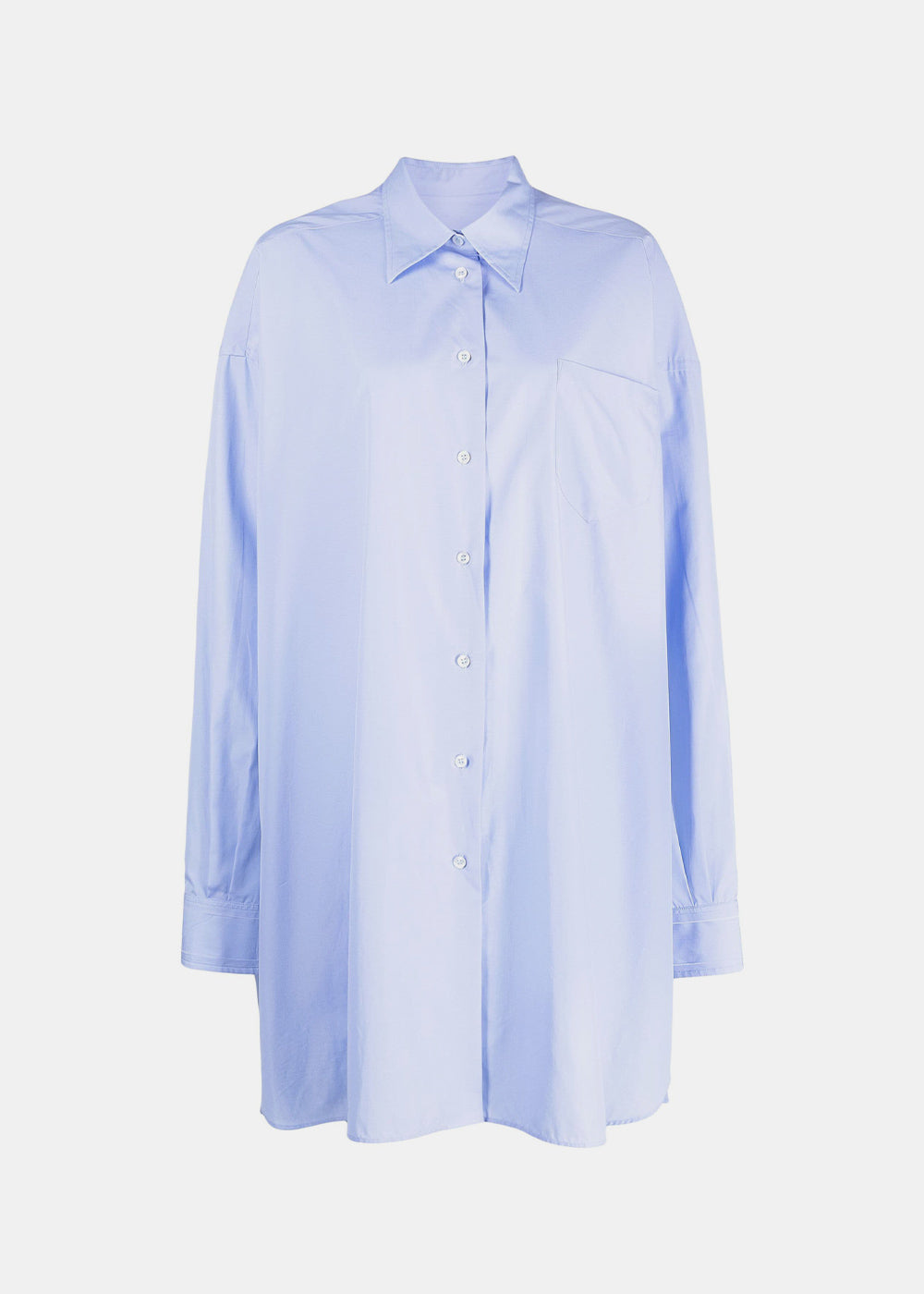 Light Blue Longline Poplin Shirt Maison margiela – Гарантія оригінальності – боковий вид
