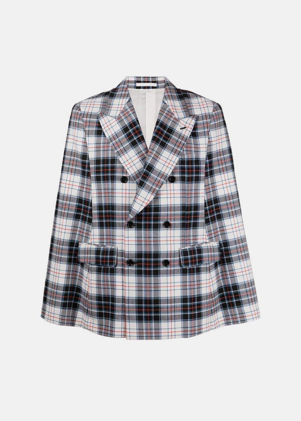 Multicolor Check-Pattern Wool Blazer Comme des garcons – Гарантія оригінальності – боковий вид