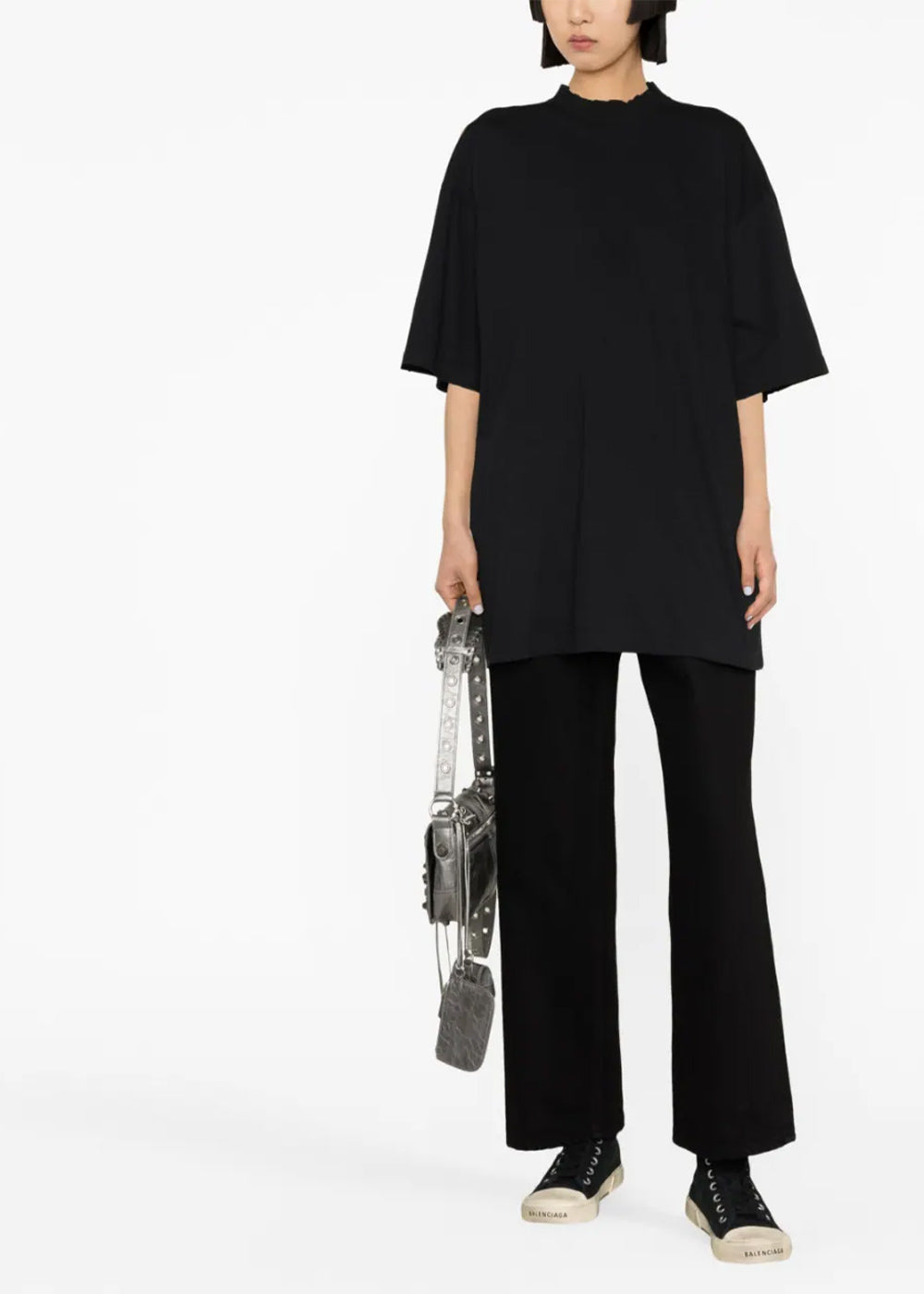 Black Distressed T-Shirt Balenciaga – Гарантія оригінальності – вид ззаду